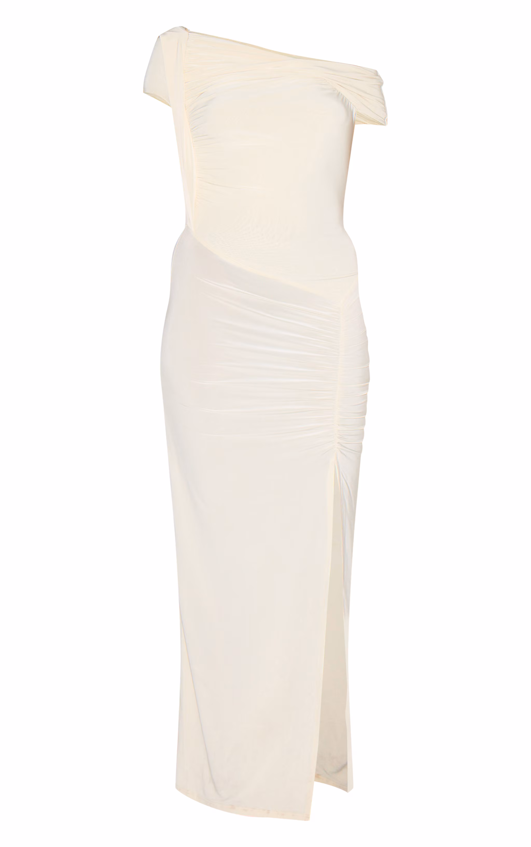 Butter Yellow Slinky Twist Detail Maxi Dress