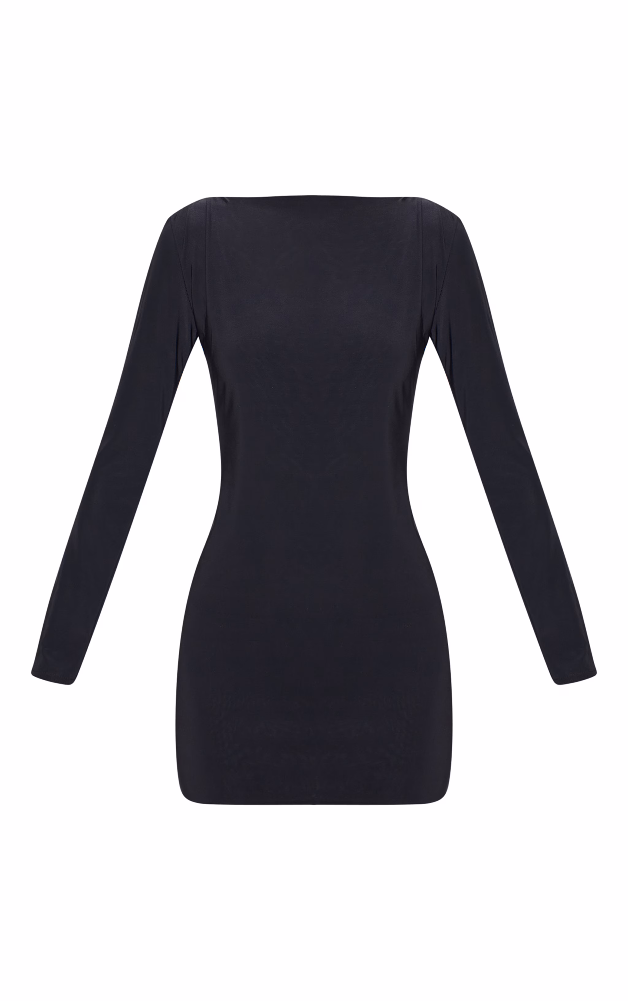 Black Slinky Long Sleeve Mini Dress