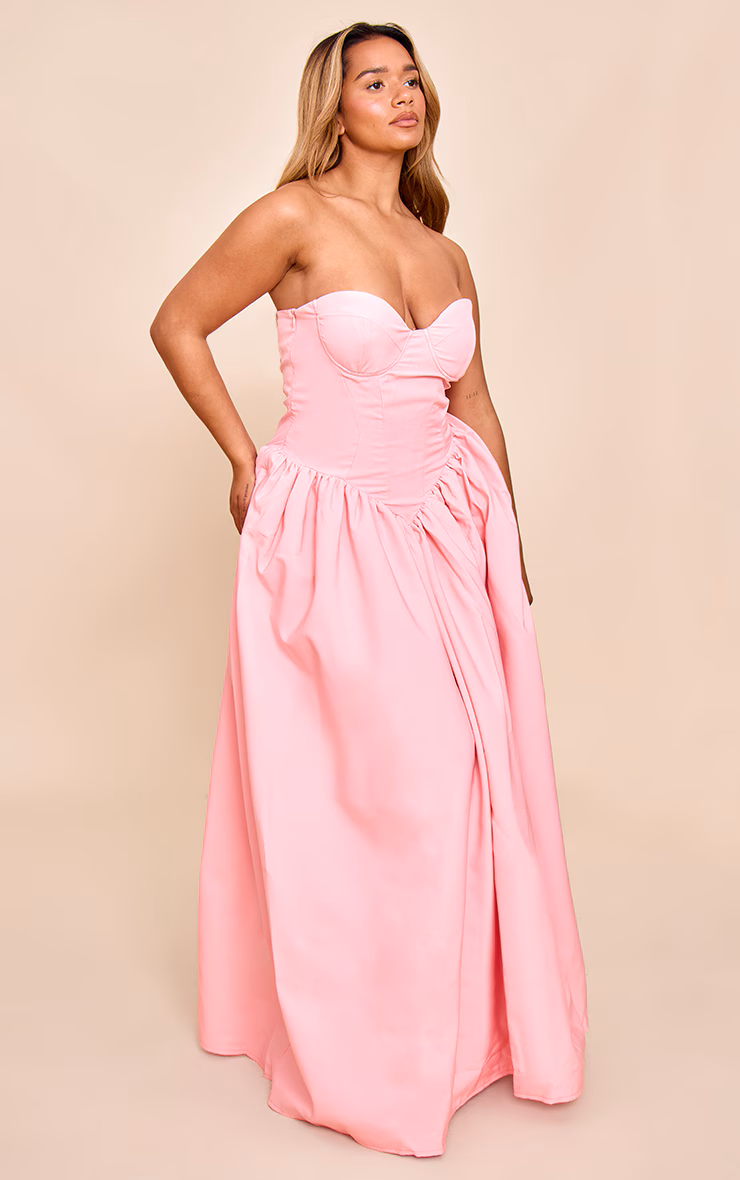 Shape Baby Pink Corseted Maxi Shift Dress