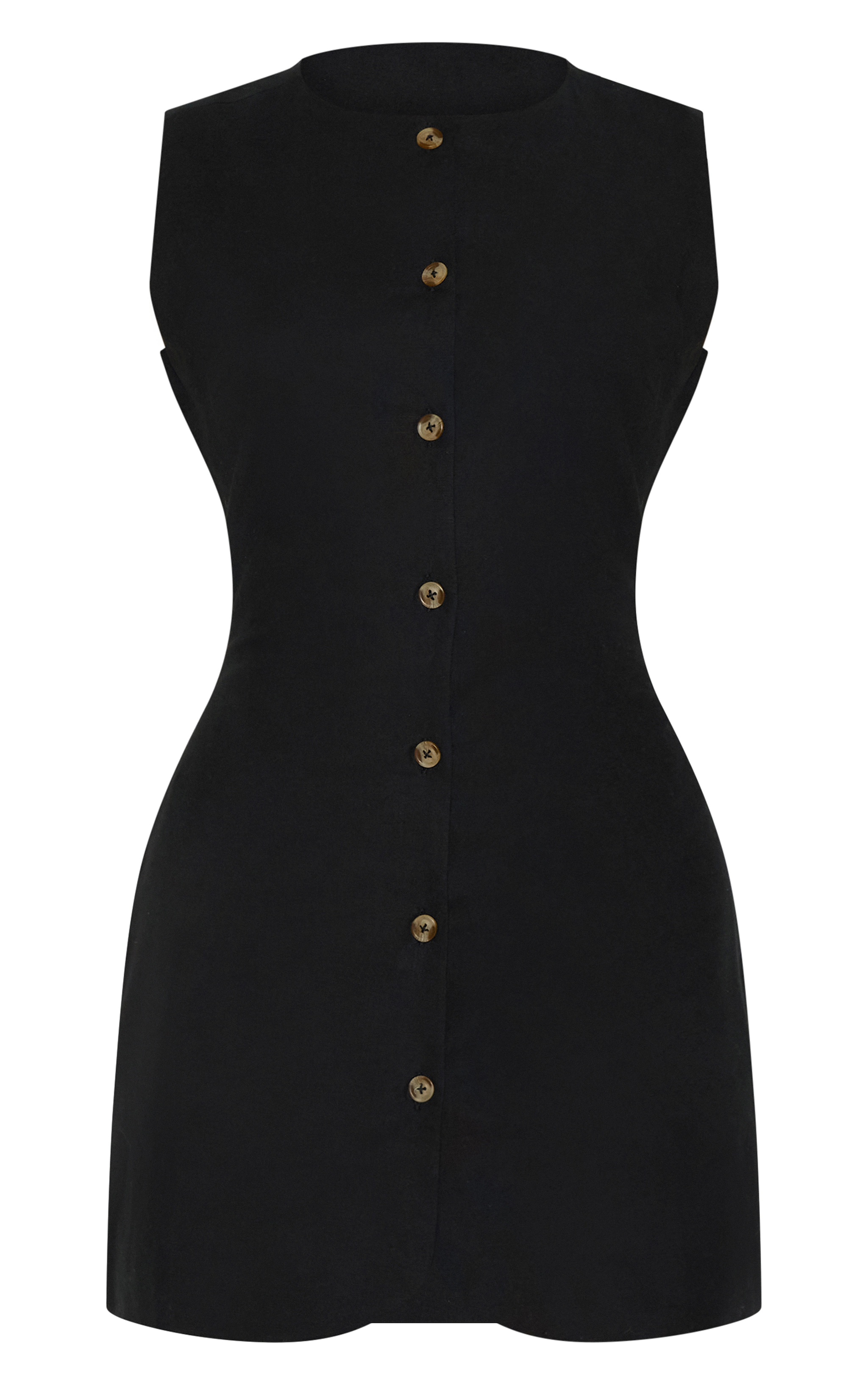 Black Button Down Bodycon Dress