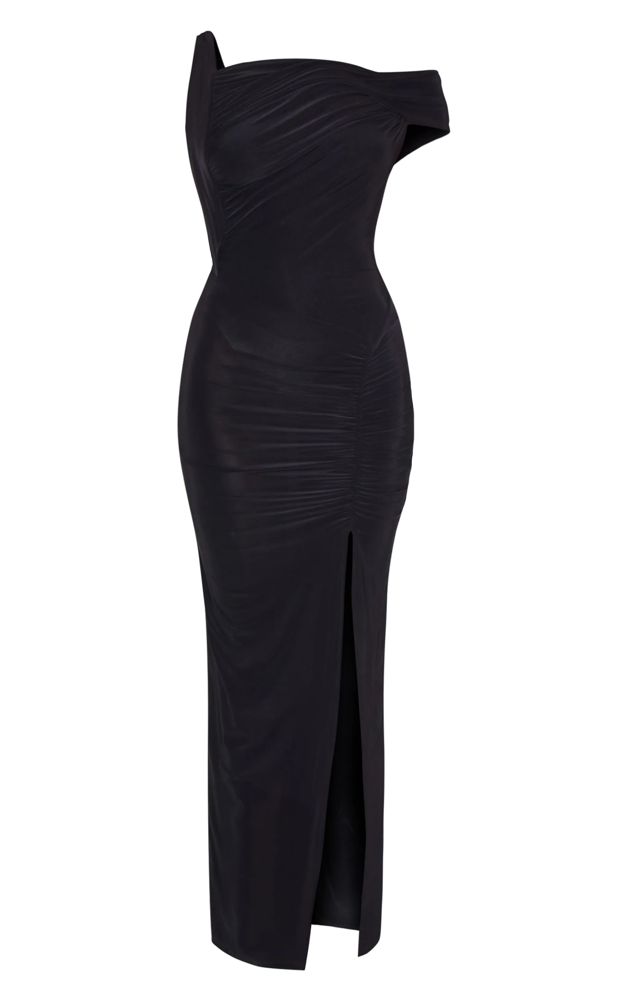 Black Slinky Twist Detail Maxi Dress