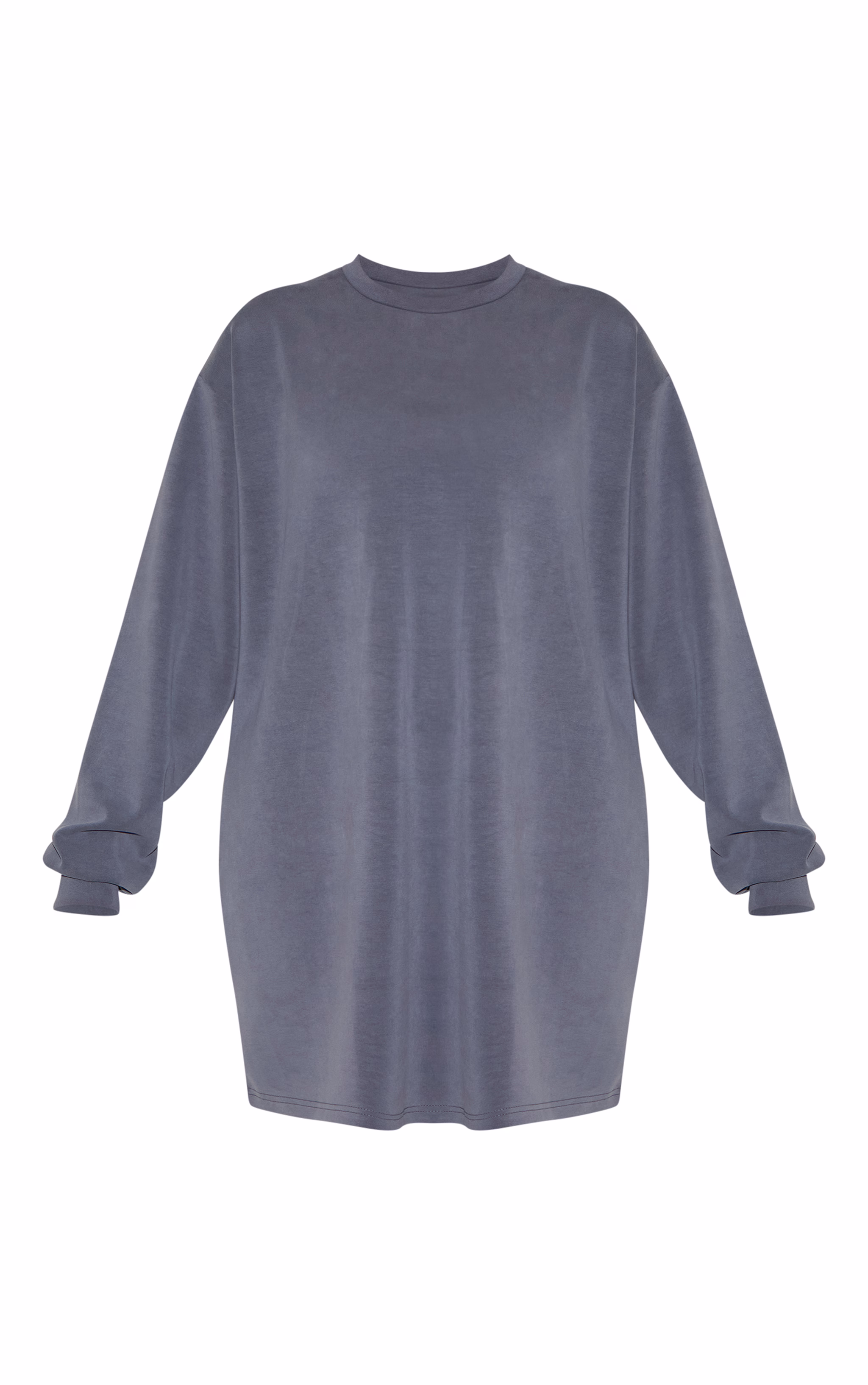 Plus Charcoal Grey Modal Long Sleeve Sweatshirt Dress
