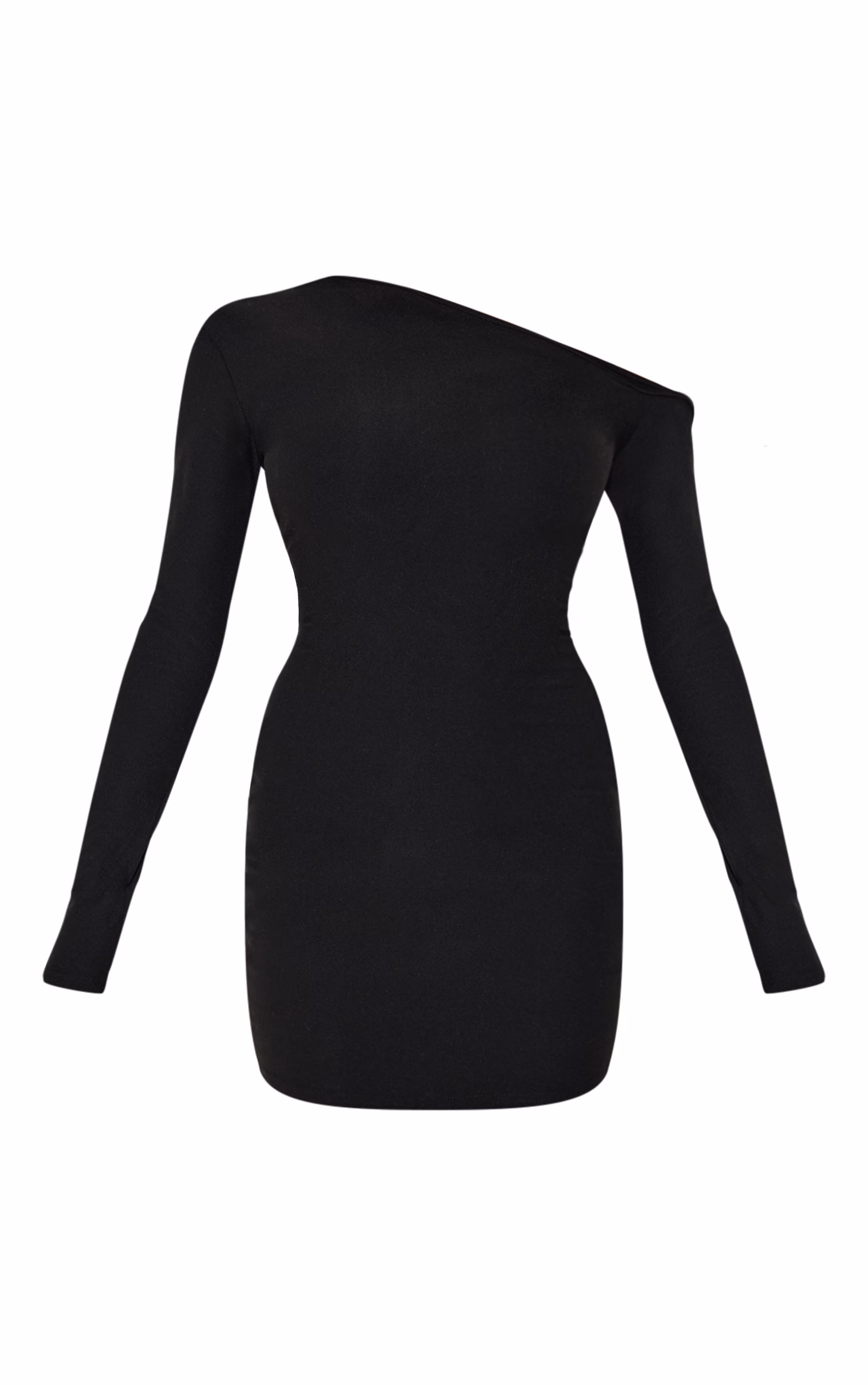 Black Soft Touch Asymmetric Bodycon Dress