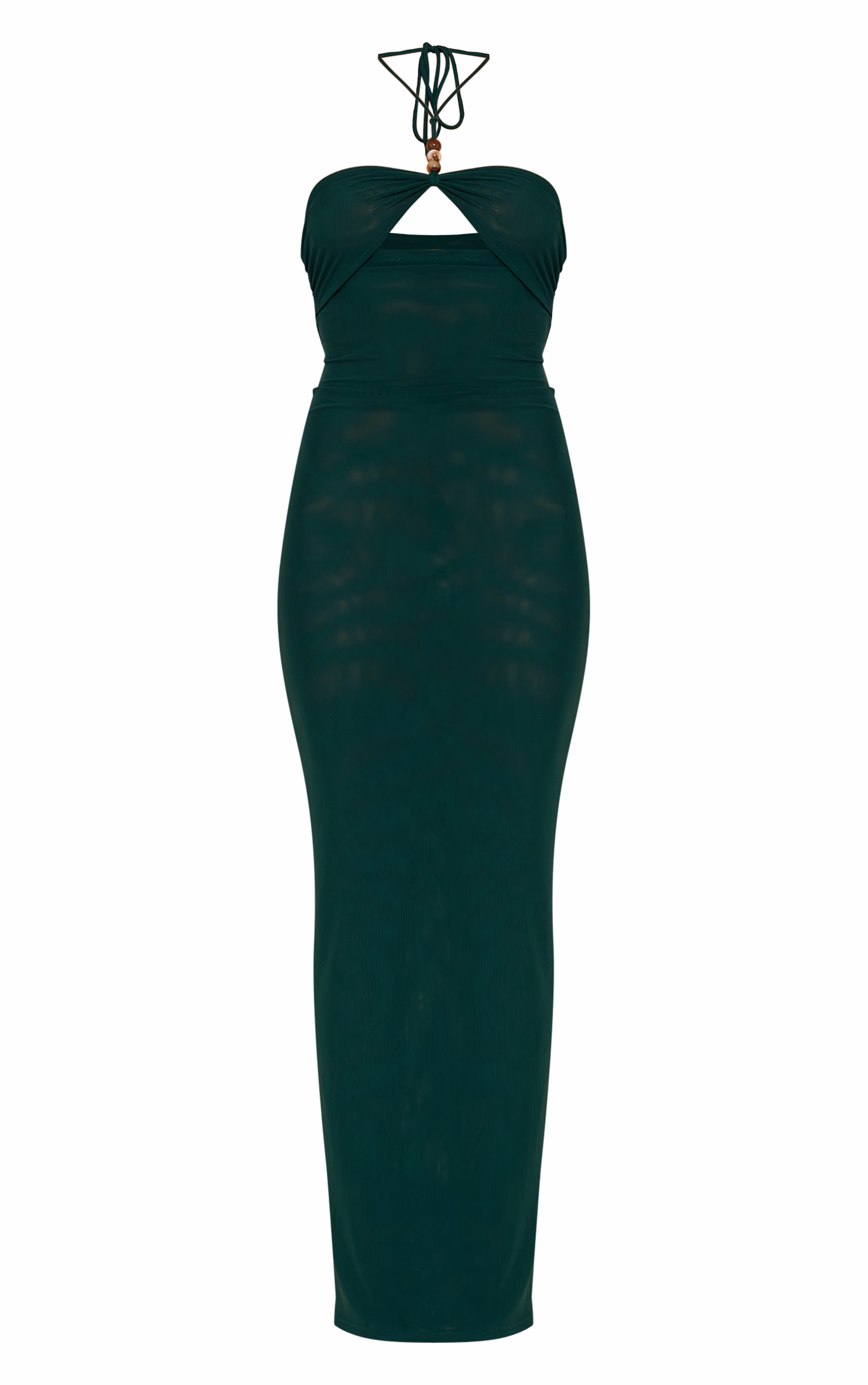 Petite Teal Halterneck Front Detail Maxi Dress