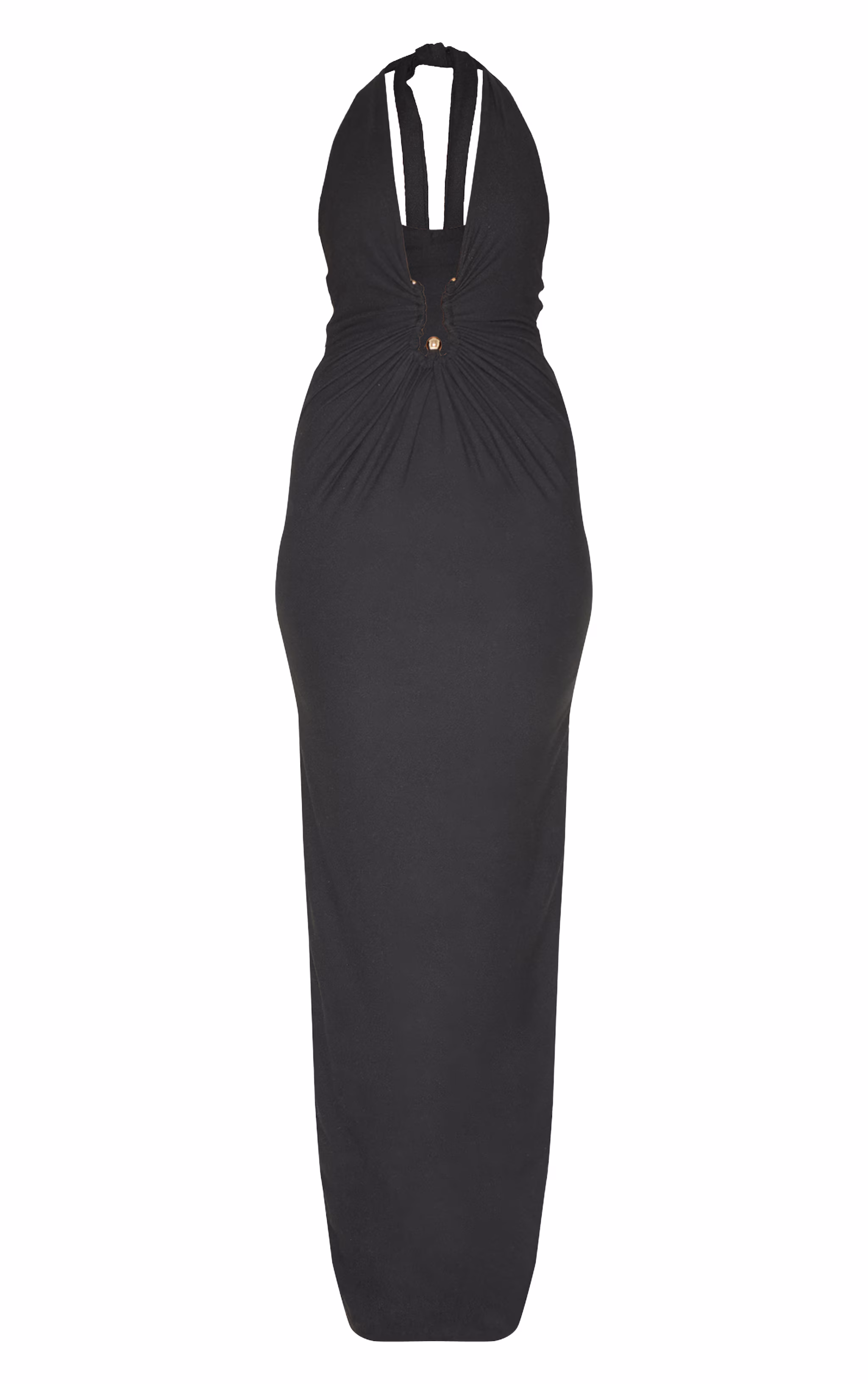Black Double Layer Soft Touch Trim Detail Maxi Dress