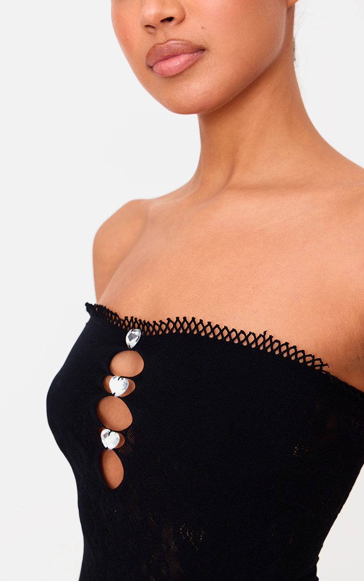 Black Sheer Cut Out Mini Dress