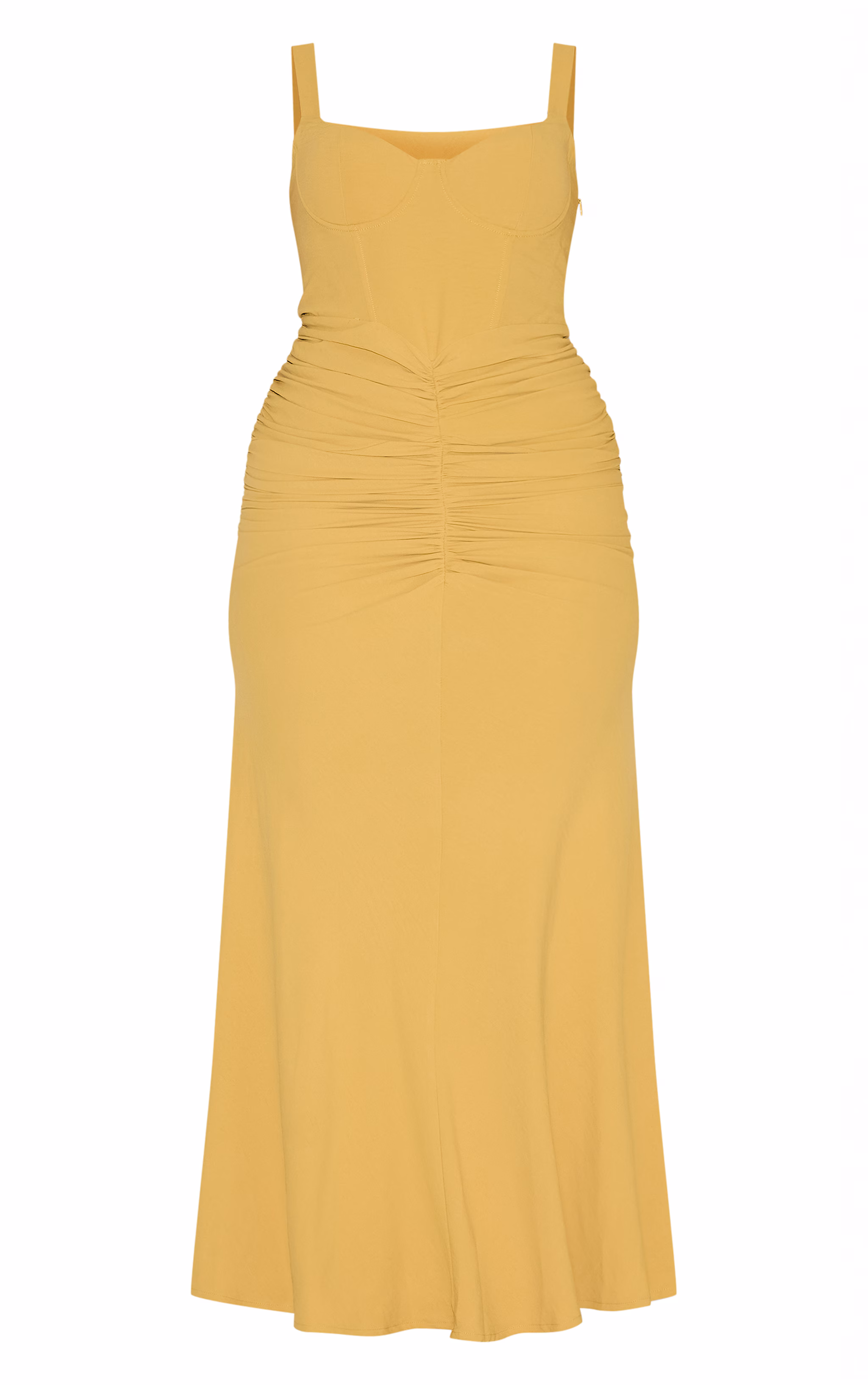 Shape Lime Tailored Ruched Front Fishtail Maxi Dress