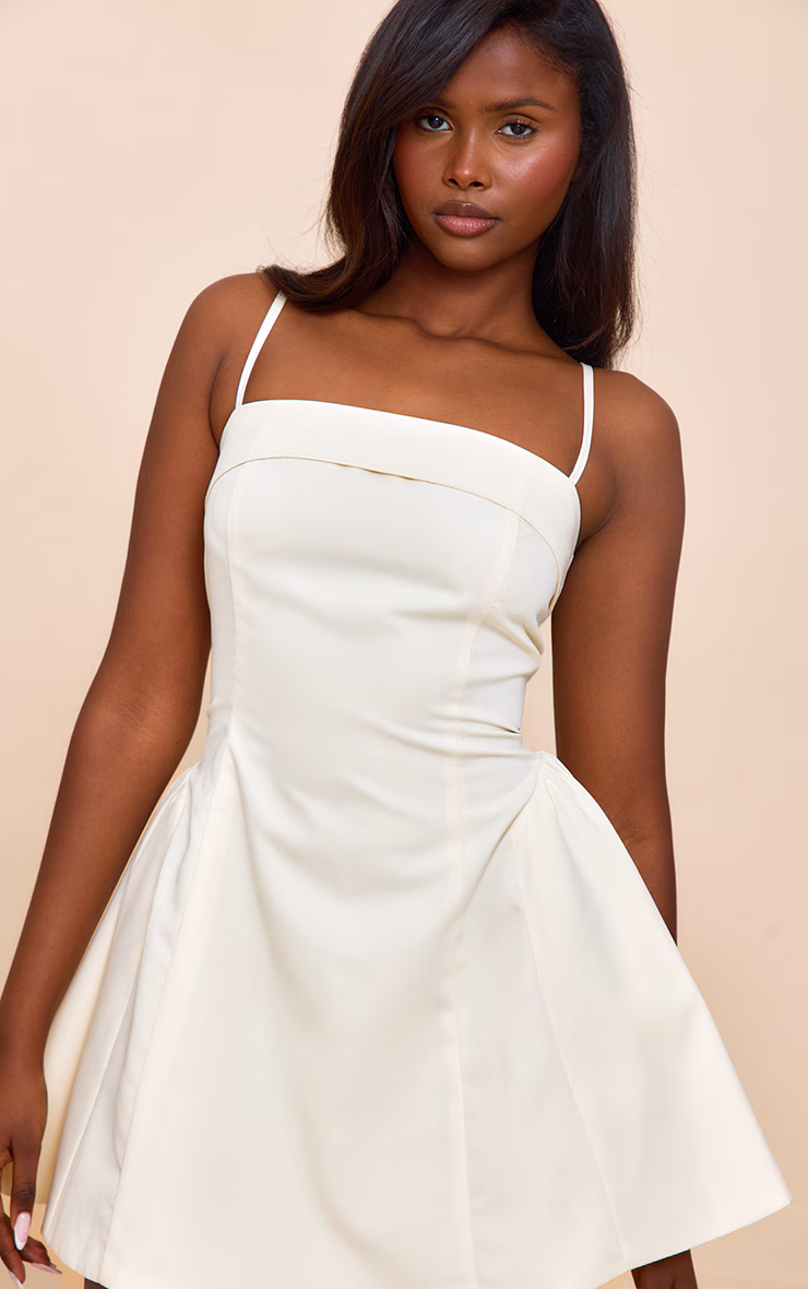 Butter Cream Structured Shift Dress