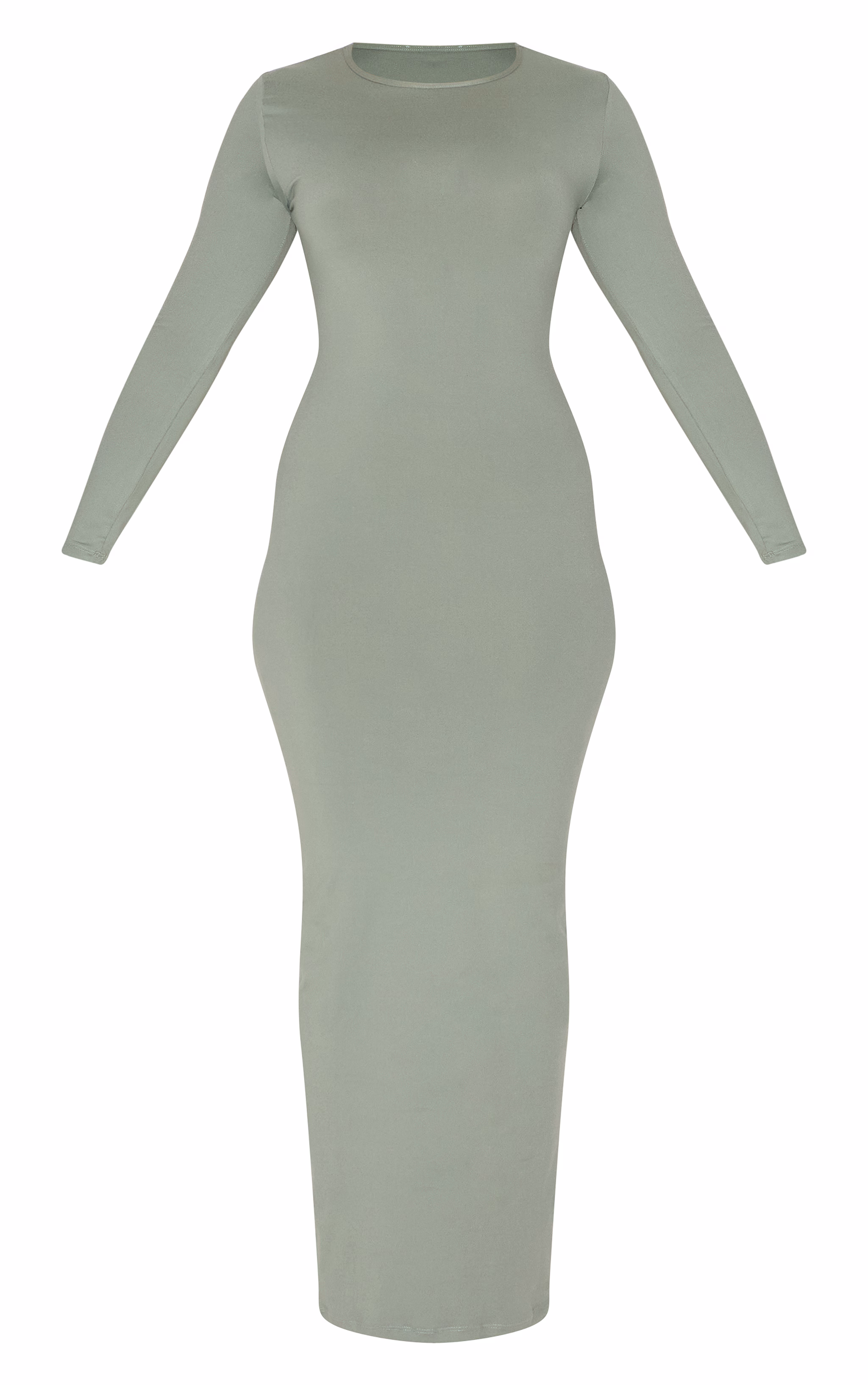 Shape Sage Green Sculpted Long Sleeve Maxi Dress