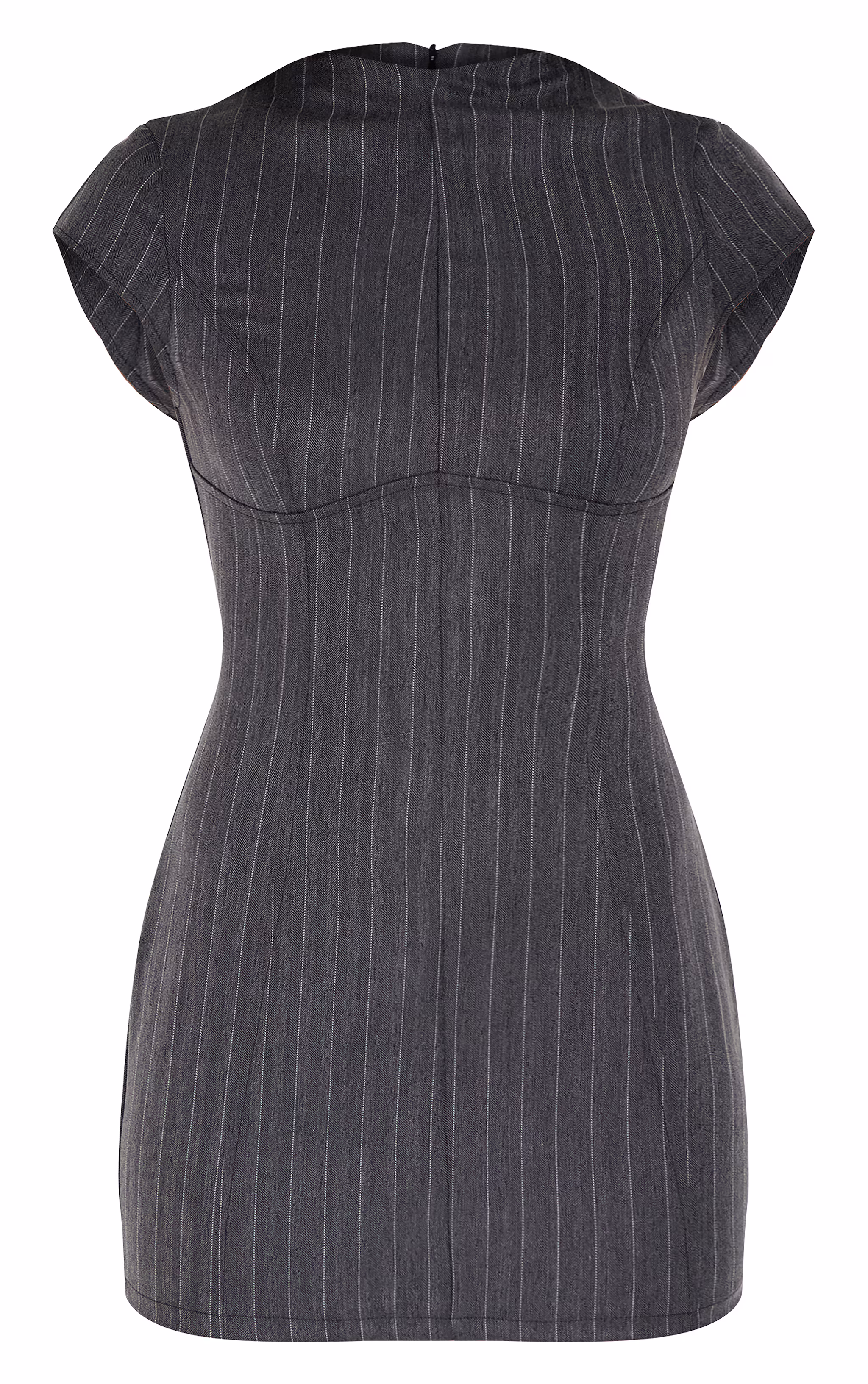 Black Cap Sleeve Seam Detail Bodycon Dress