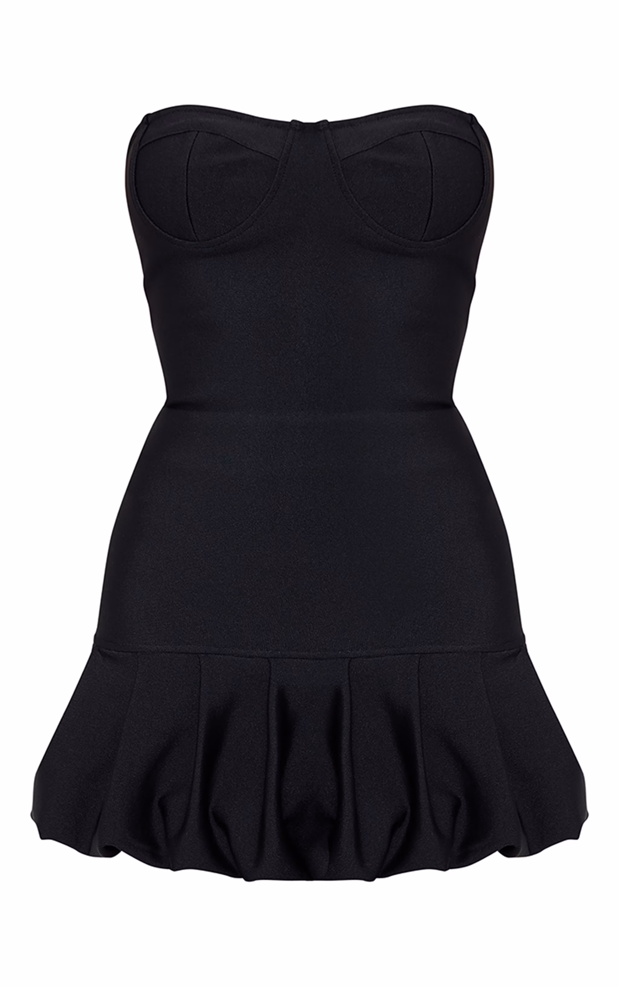 Premium Black Sweetheart Bandage Peplum Mini Dress