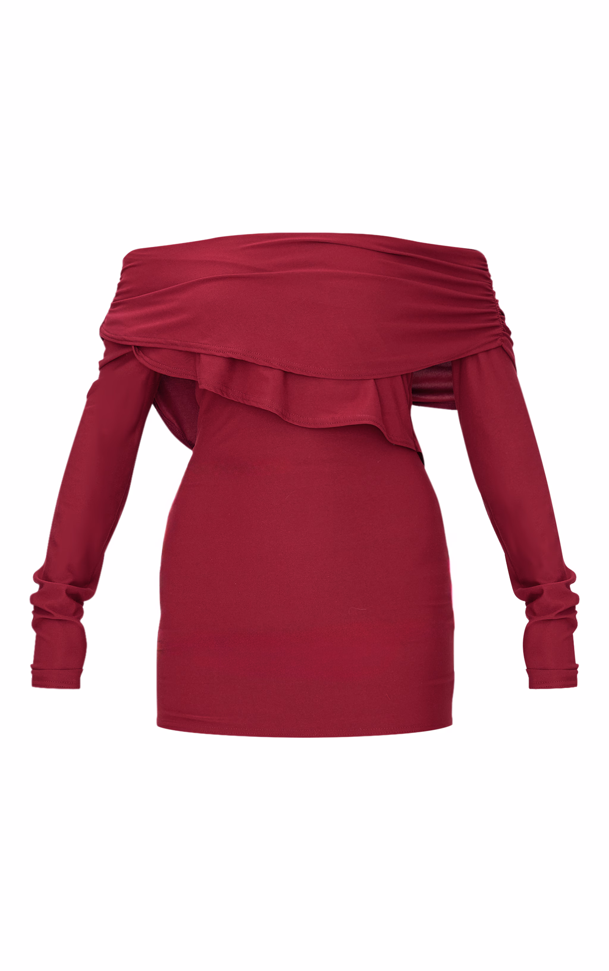 Burgundy Soft Touch Long Sleeve Mini Dress