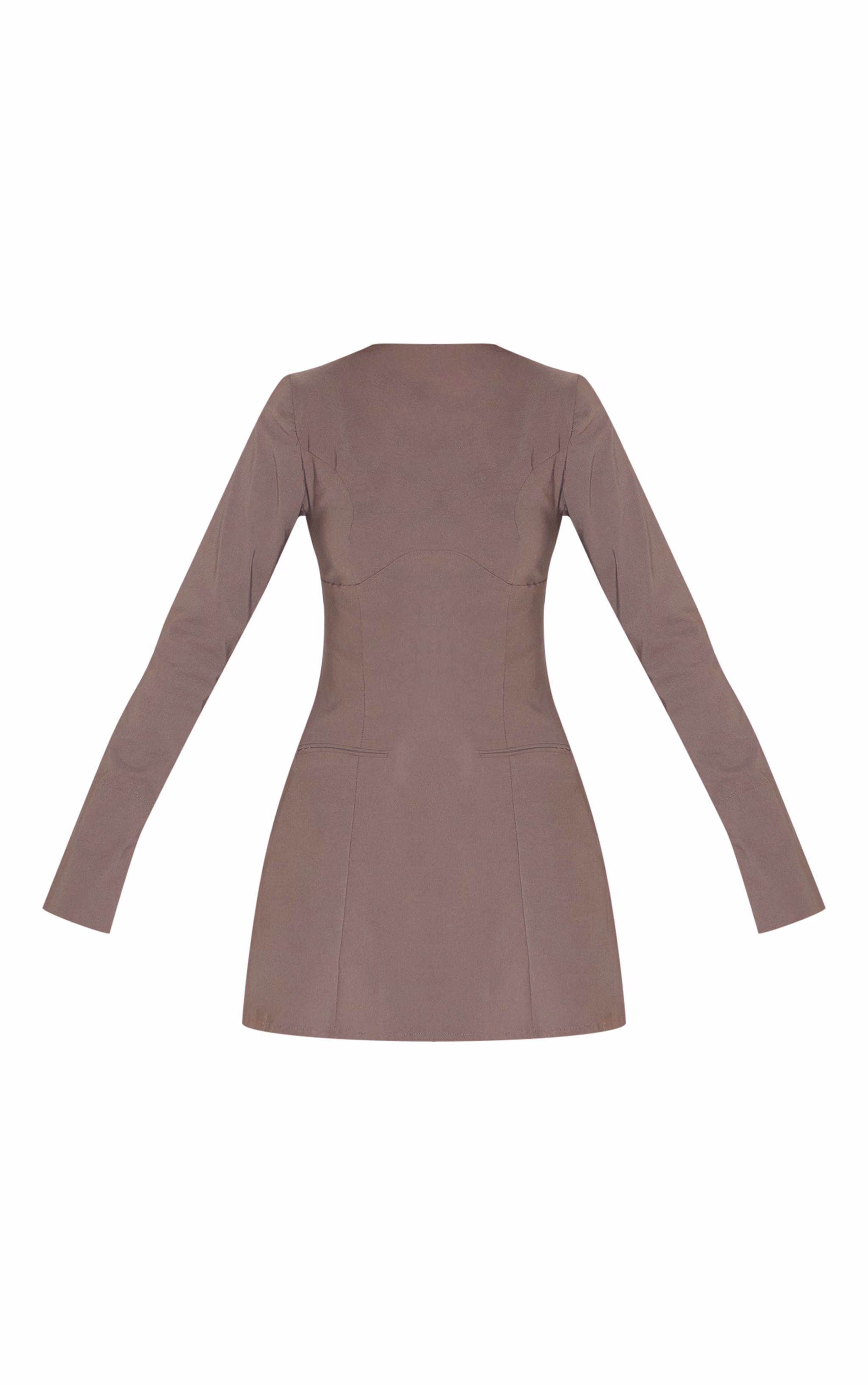 Mushroom Stretch Woven Boat Neck Flare Sleeve Shift Dress