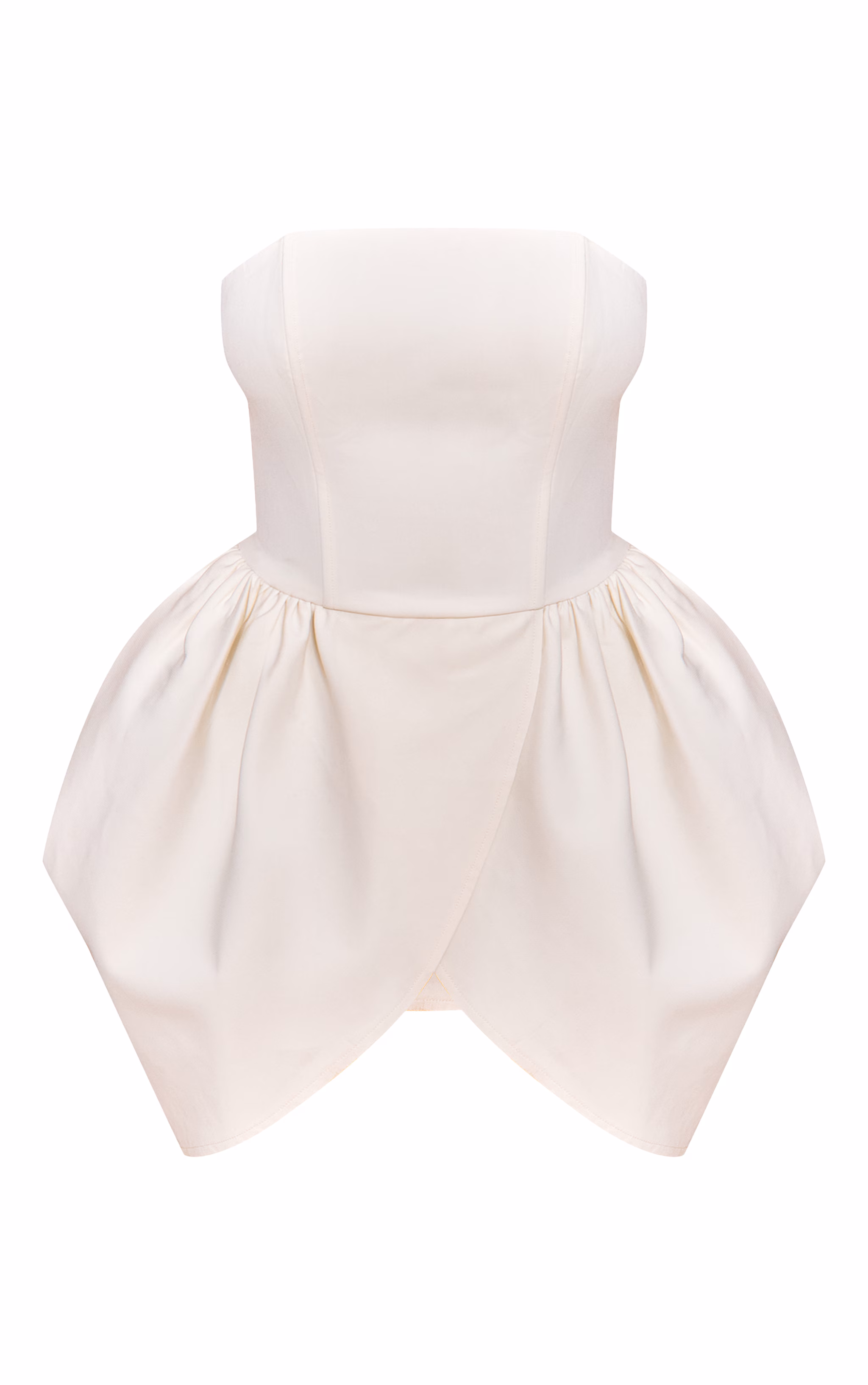 Shape Cream Woven Bandeau Tulip Mini Dress