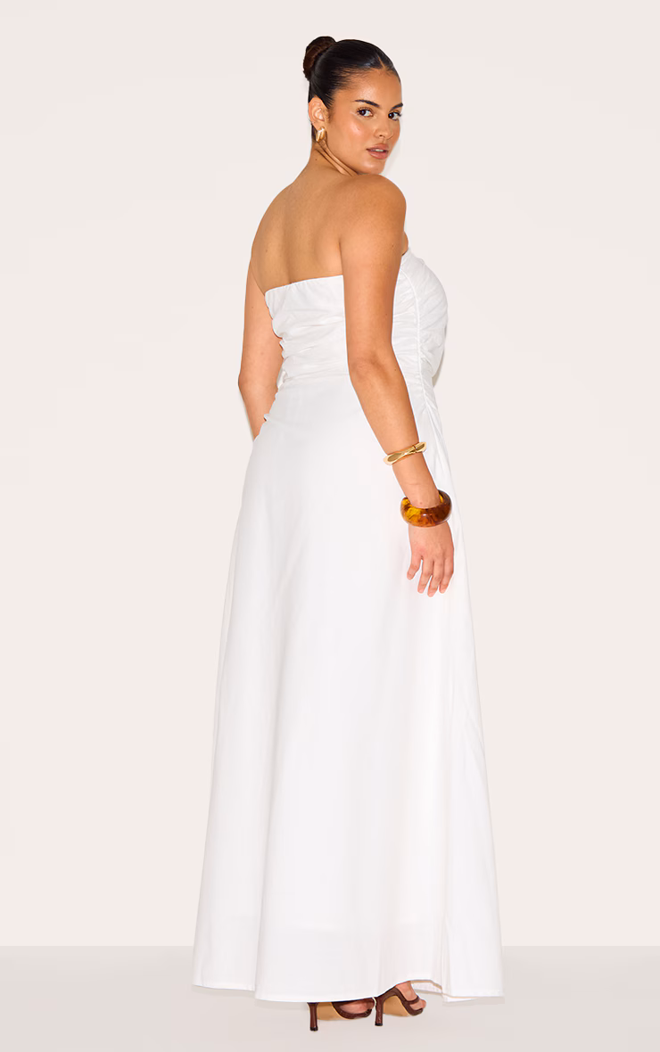 Plus White Maxi Bandeau Dress