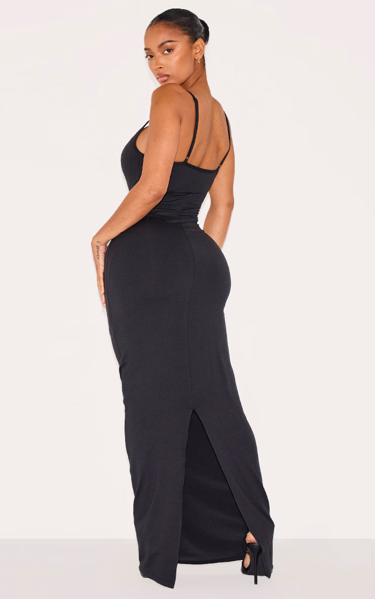 Shape Black Built In Shapewear Sculpt Strappy Maxi Dress