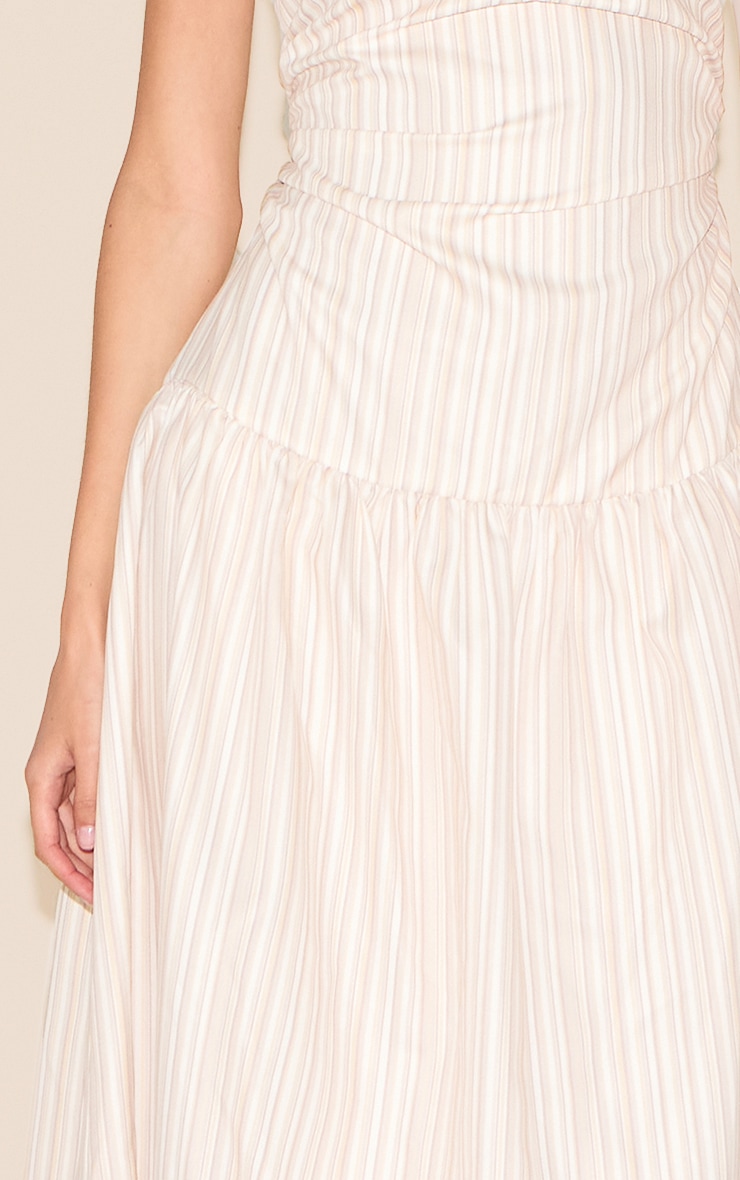 Stone Stripe Ruched Strappy Midaxi Dress