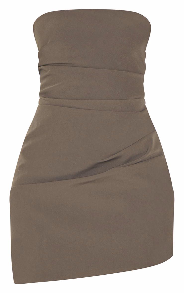 Mushroom Bandeau Ruched Mini Dress