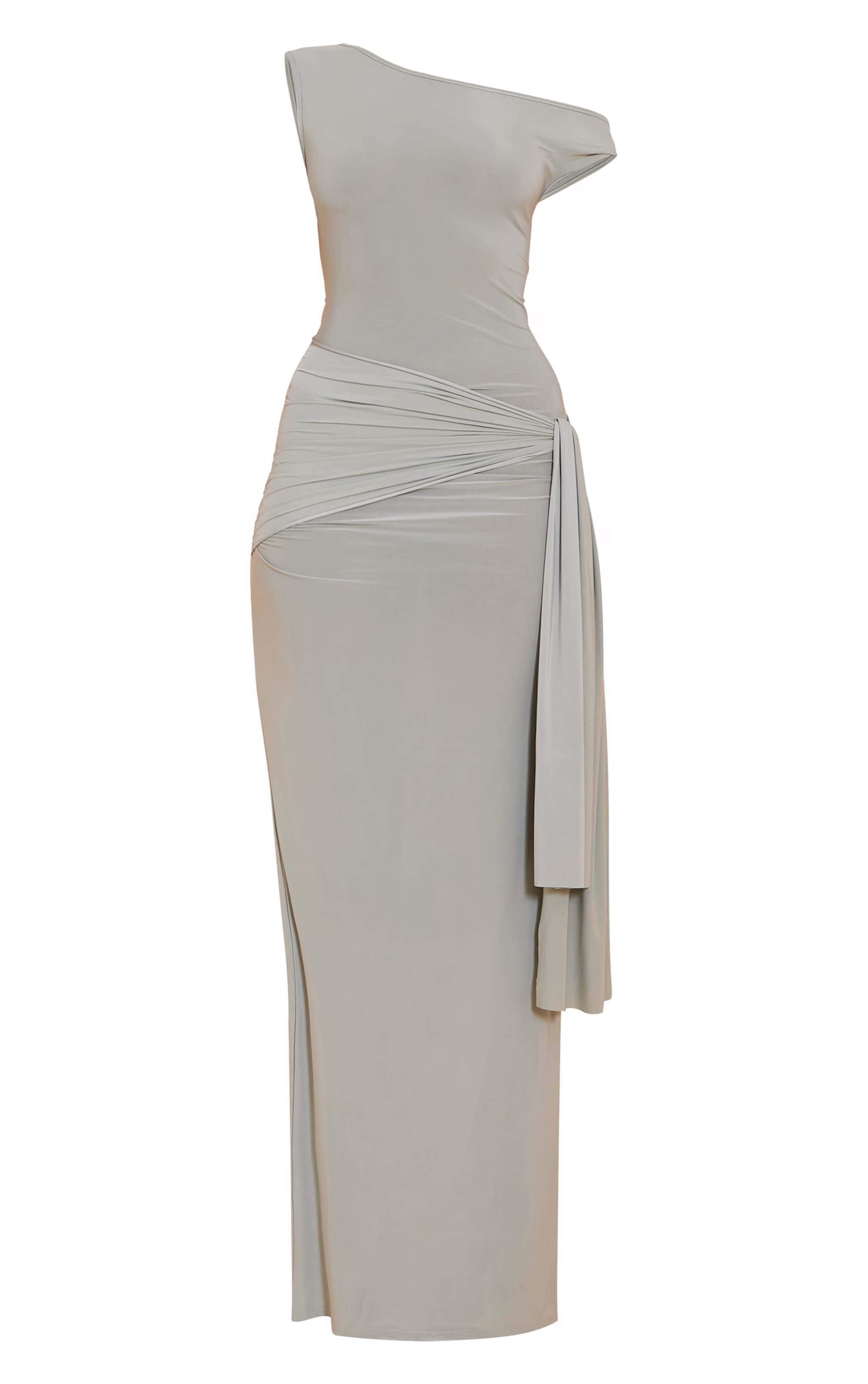Sage Slinky Off Shoulder Wrap Detail Maxi Dress