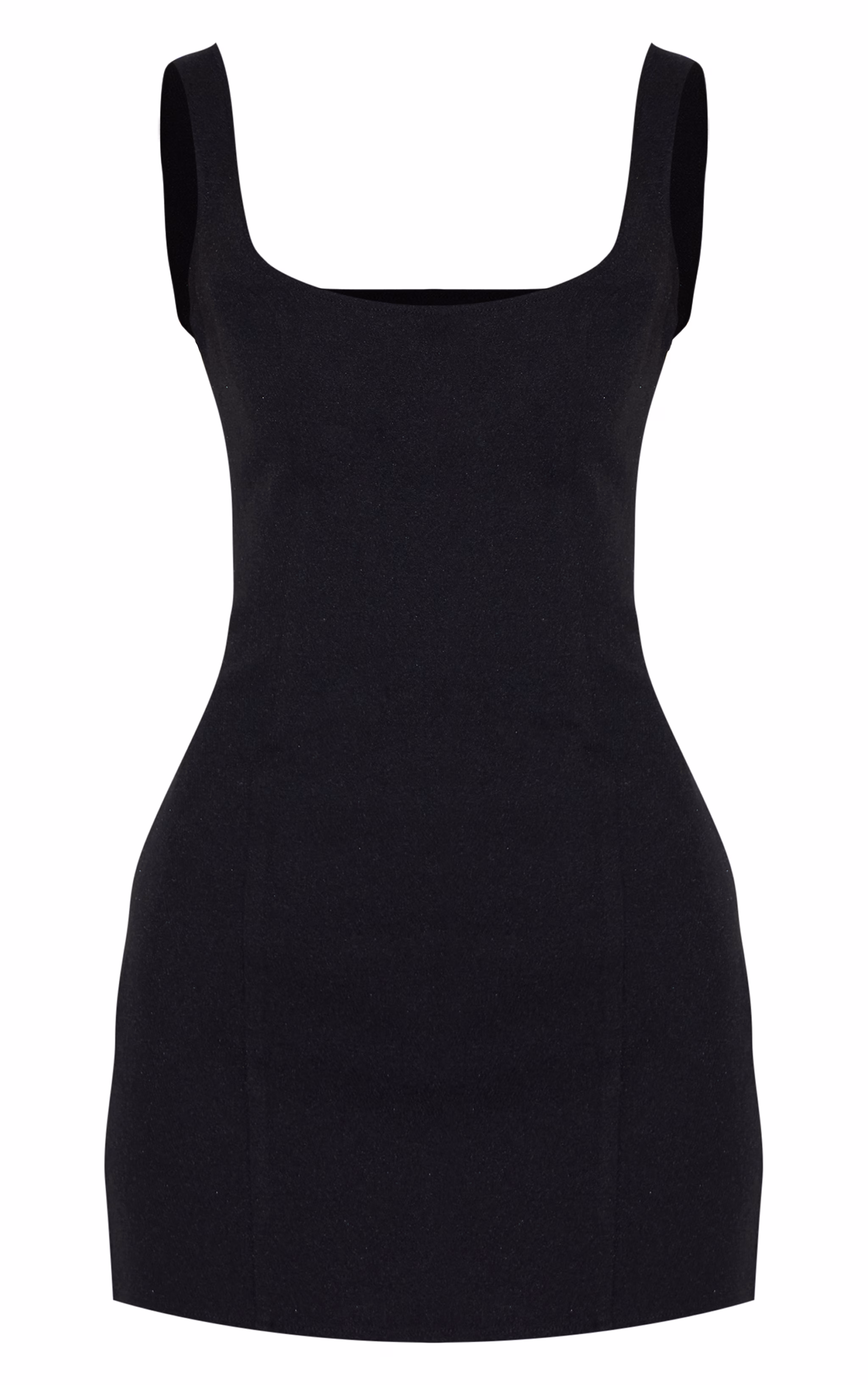 PLT Label Black Tailored Square Neck Bodycon Dress