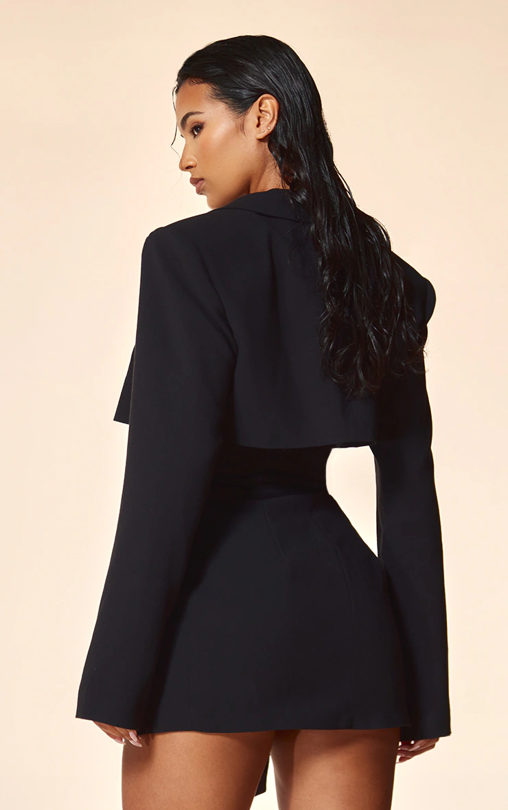 PLT Label Black Tie Side Detail Blazer Dress