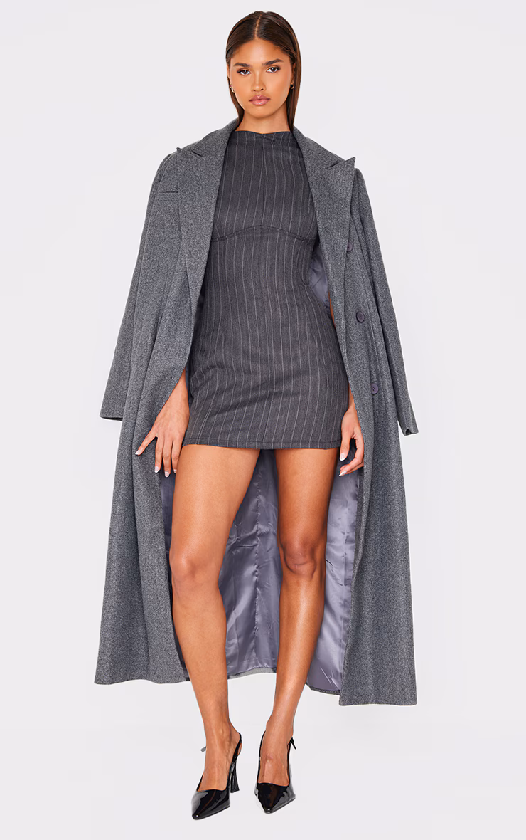 Black Cap Sleeve Seam Detail Bodycon Dress