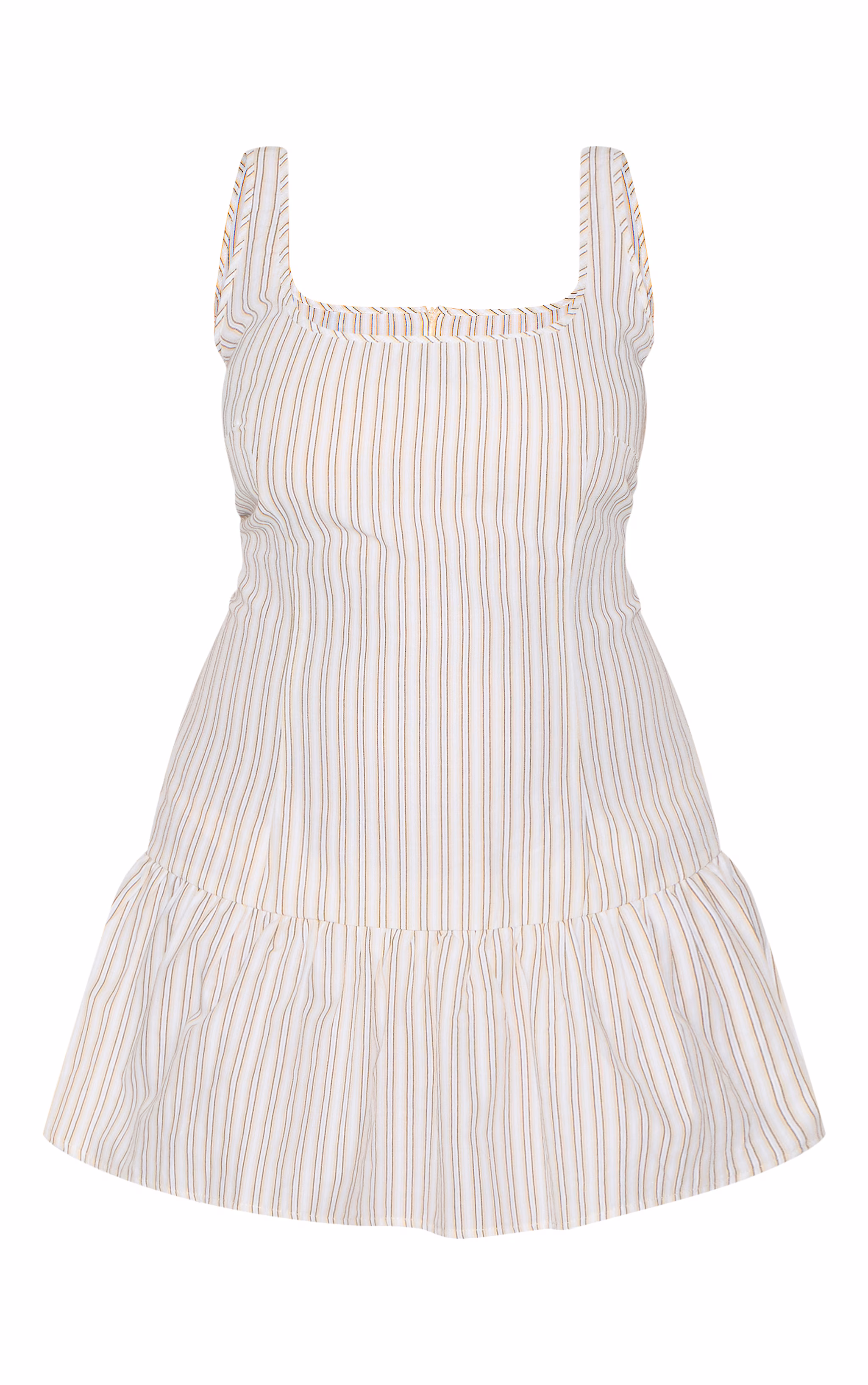 Plus Stone Striped Sleeveless Scoop Neck Shift Dress
