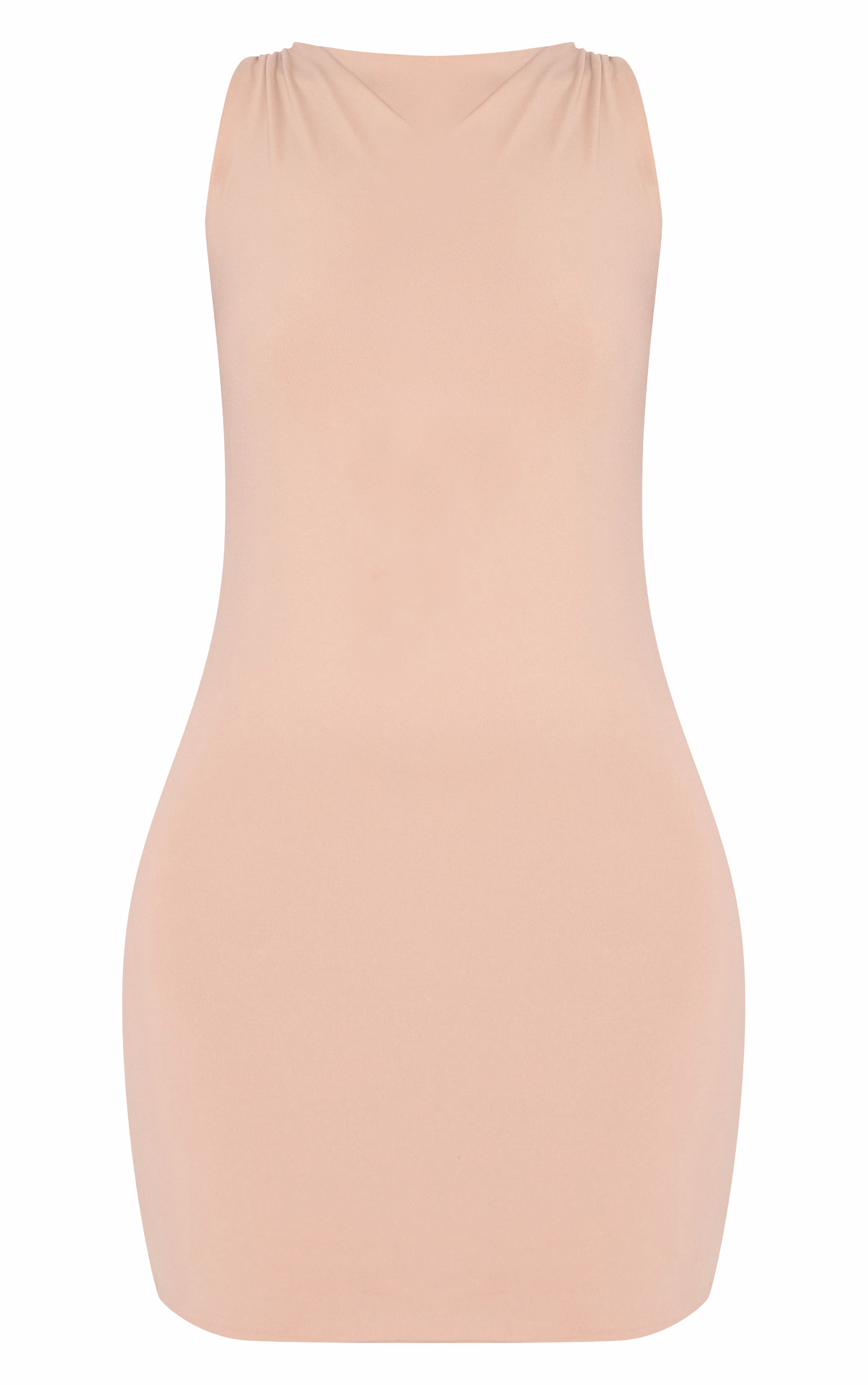 Taupe Soft Touch Ruched Mini Dress