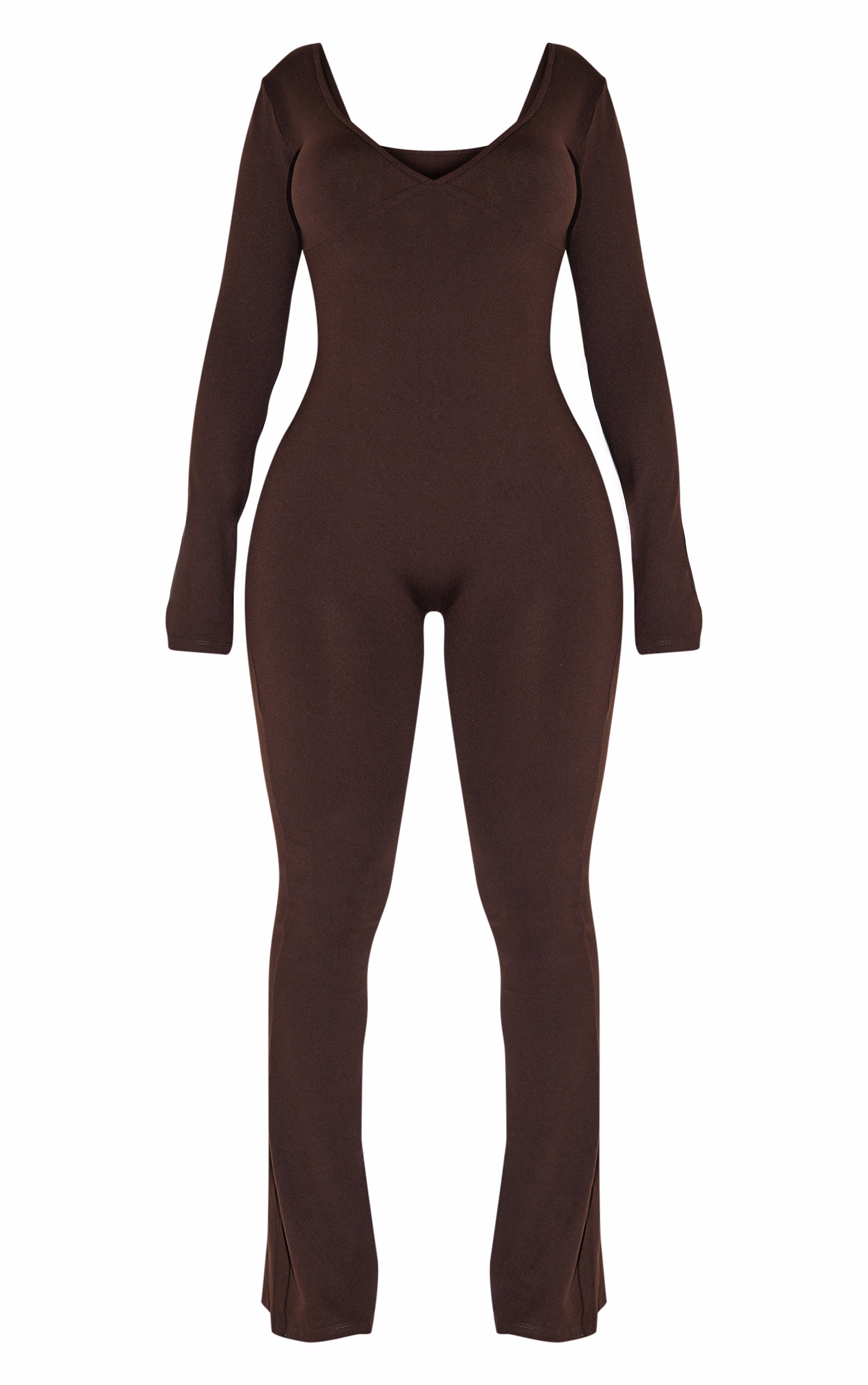 Shape Chocolate Sculpt Sweetheart Neck Flared Jumpsuit