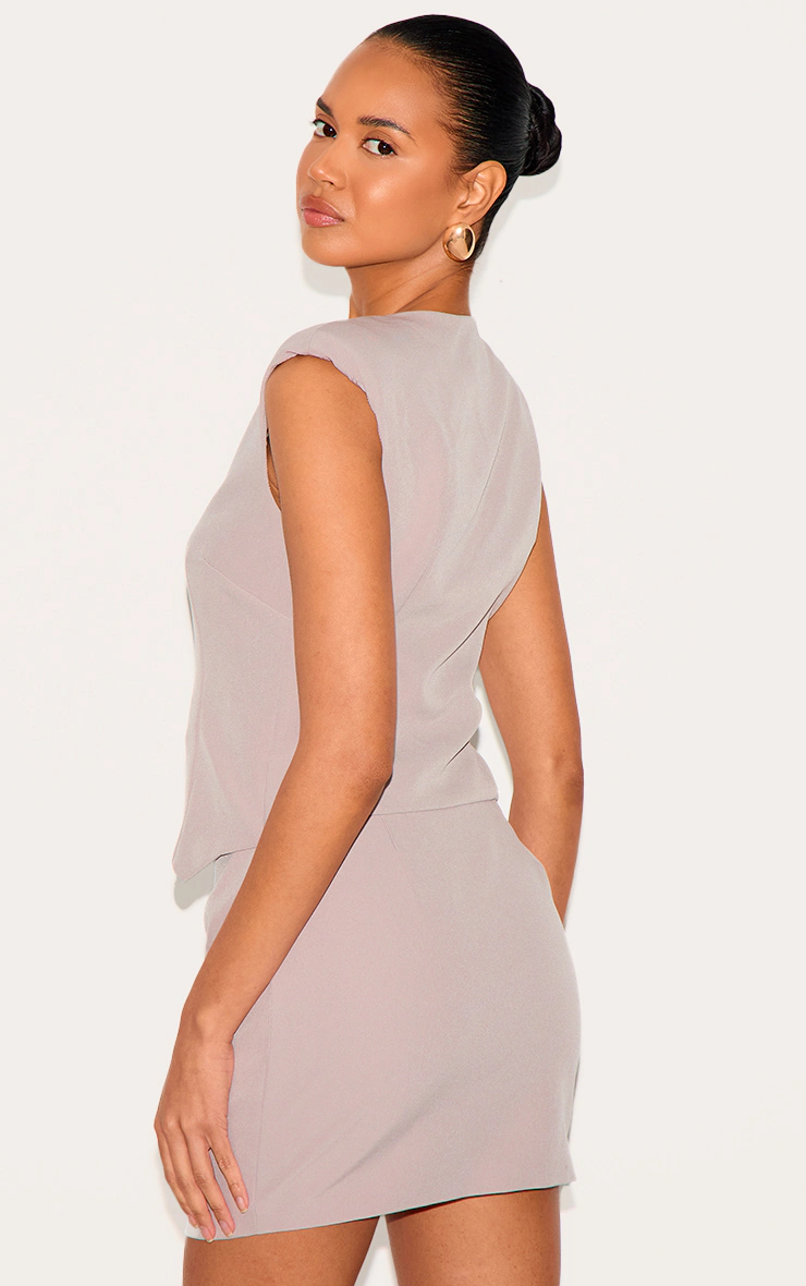 Clay Woven Asymmetric Mini Dress