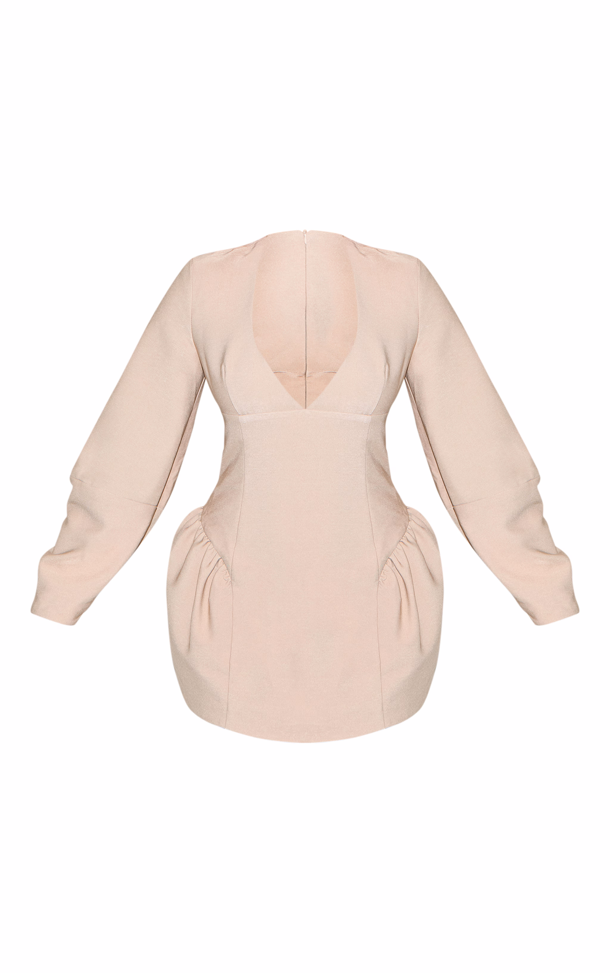 Shape Stone Tailored Plunge Front Cocoon Sleeve Cinched Waist Mini Dress