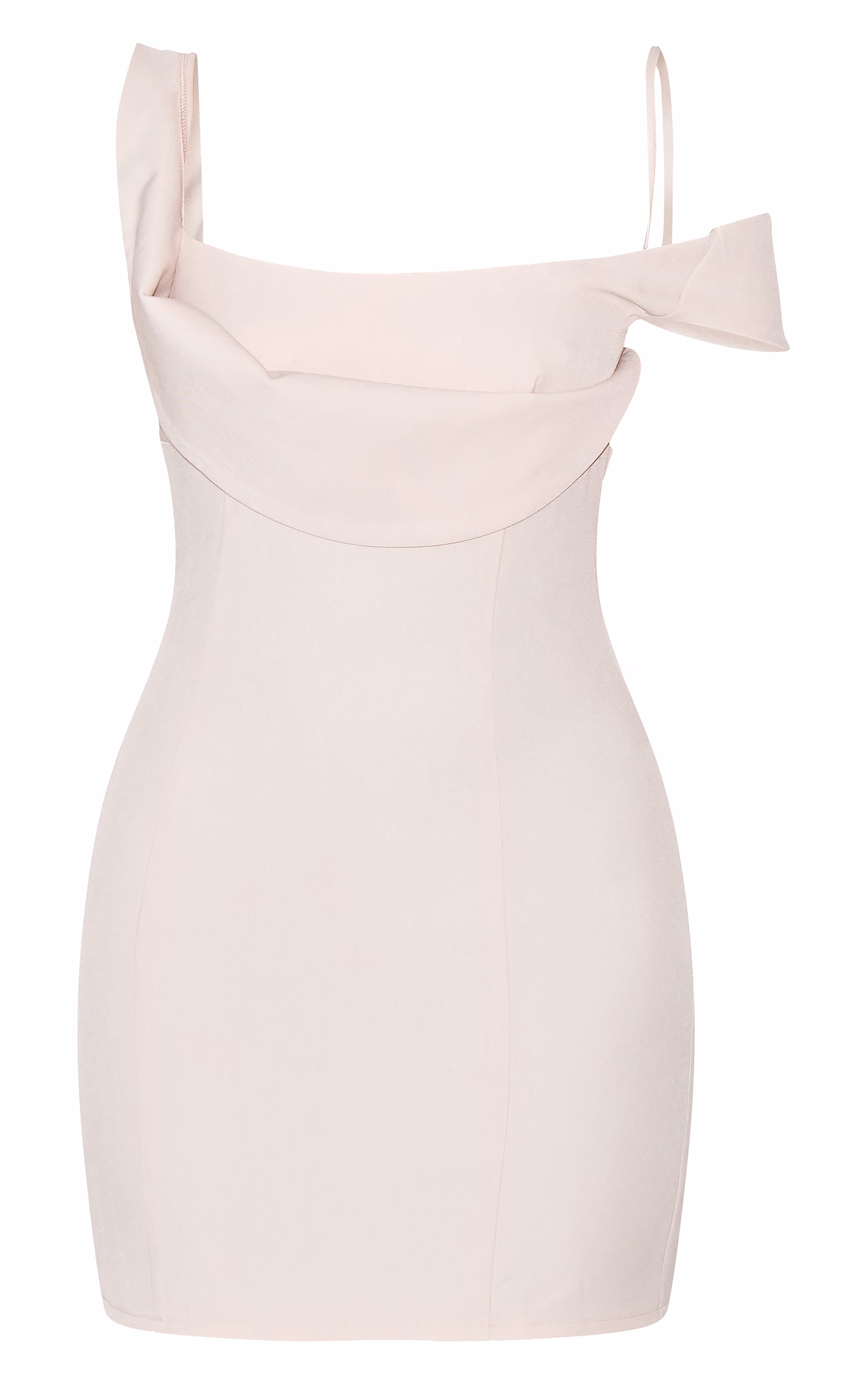 Cream Woven Drape Mini Dress