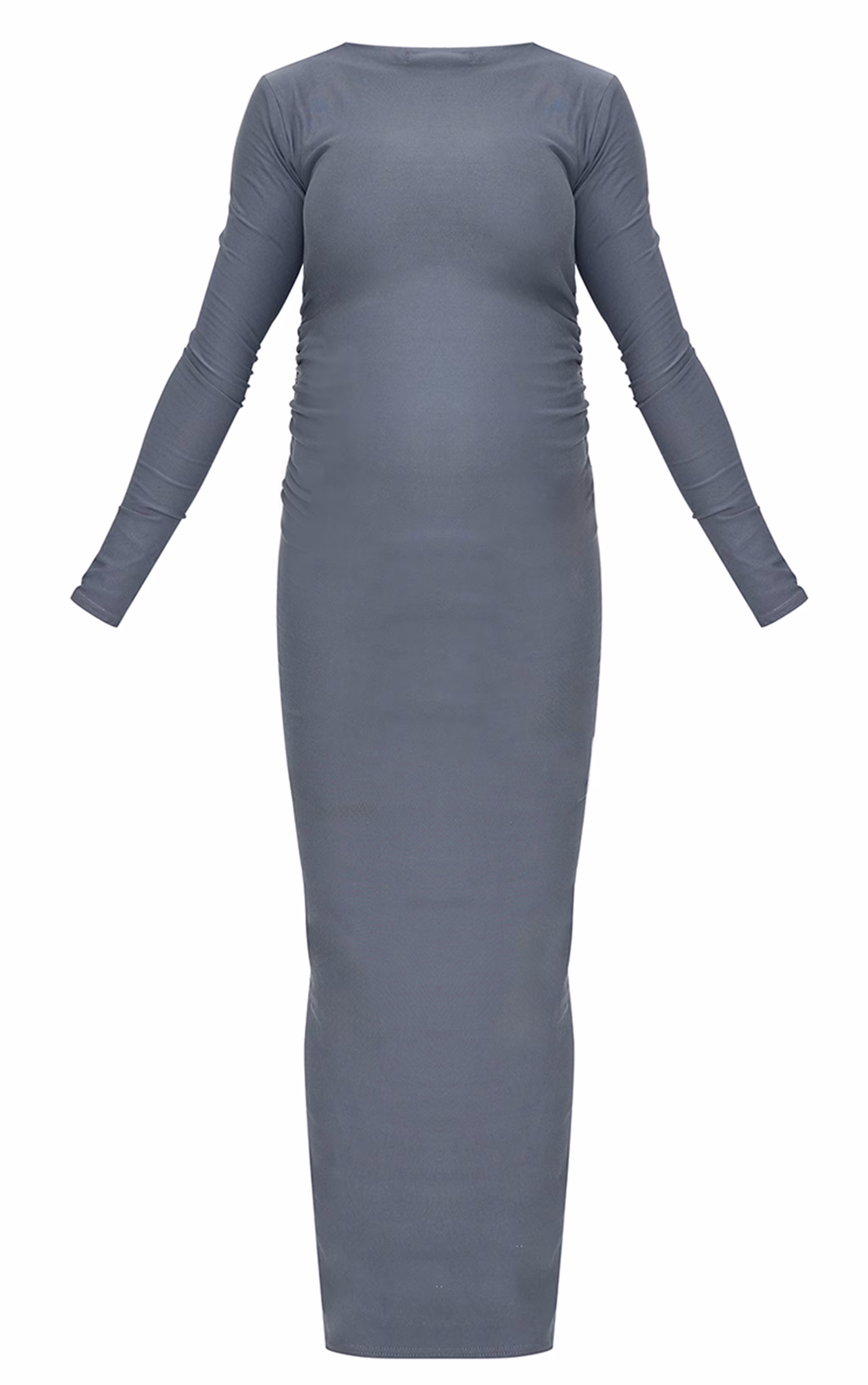 Maternity Charcoal Soft Touch Double Layered Ruched Maxi Dress