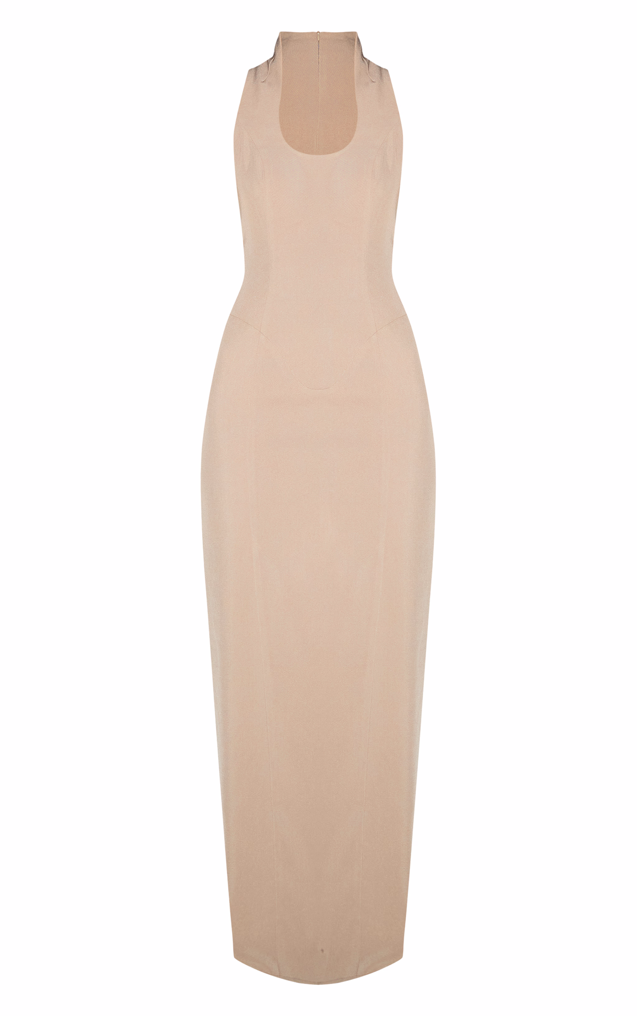 Mushroom Woven Scoop Neck Maxi Dress