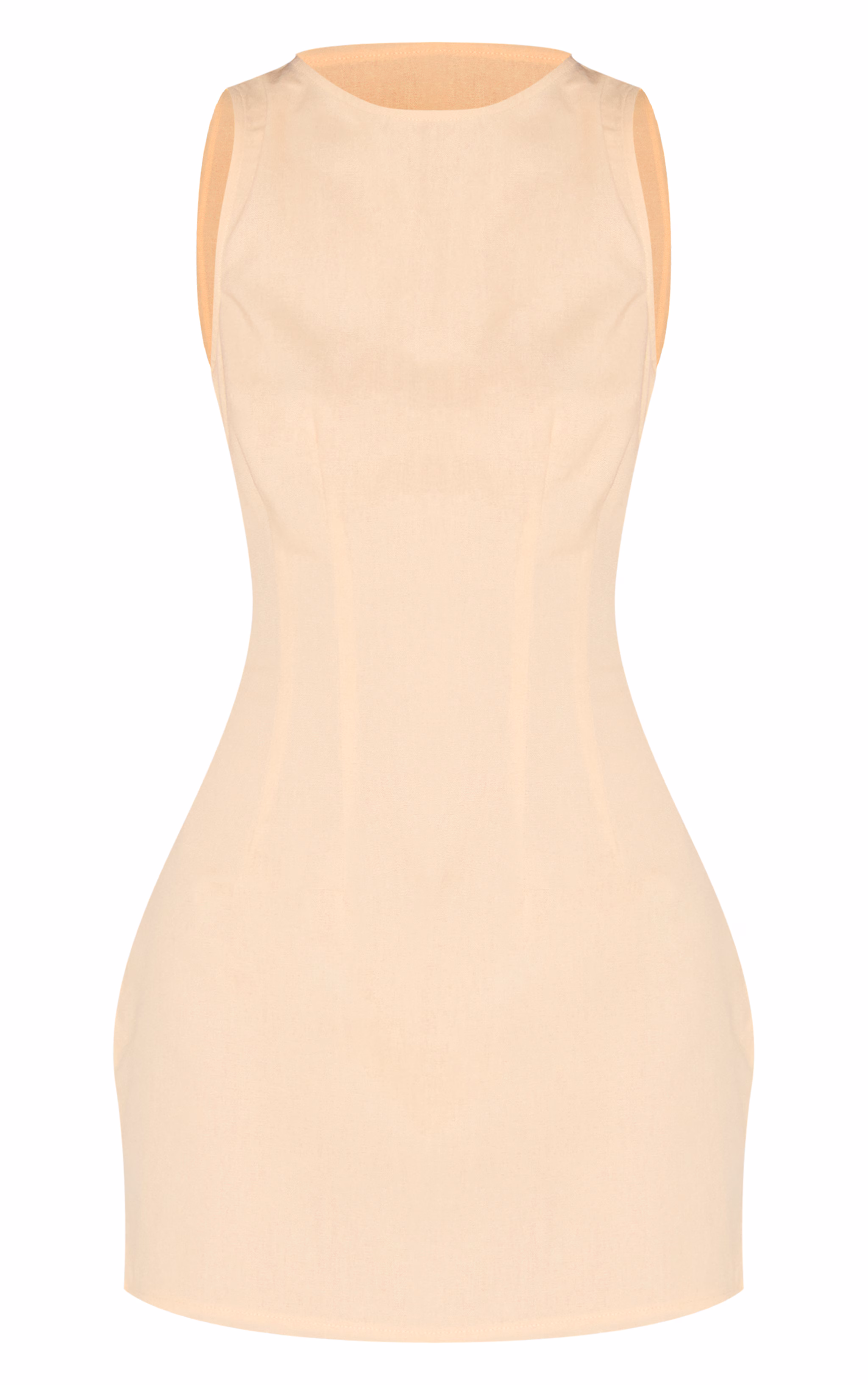 Butter Yellow Boat Neck Linen Shift Dress