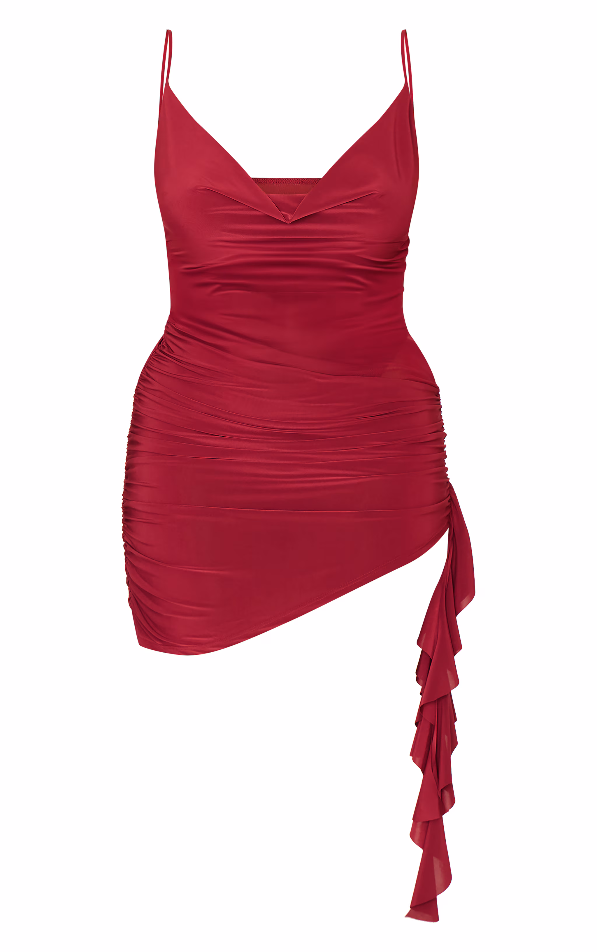 Plus Wine Double Layer Slinky Mesh Panel Bodycon Dress