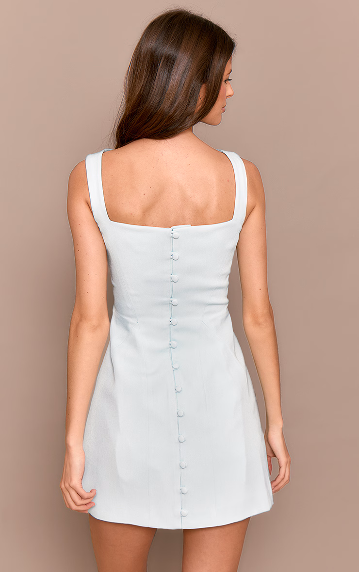 Premium Iced Mint Tailored Bow Detail A-line Dress