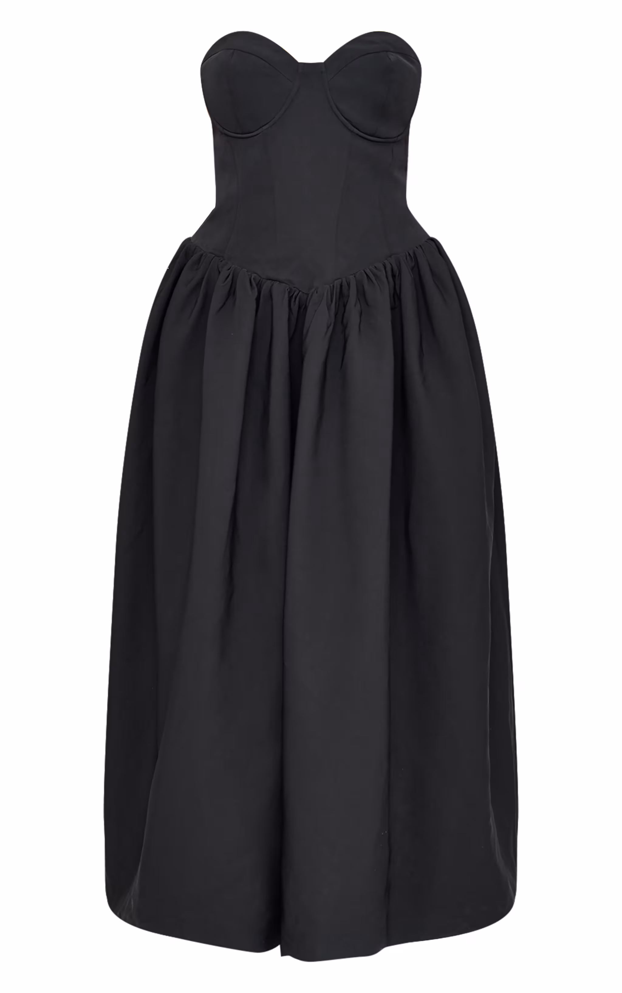 Plus Premium Black Underwired Corset Maxi Dress