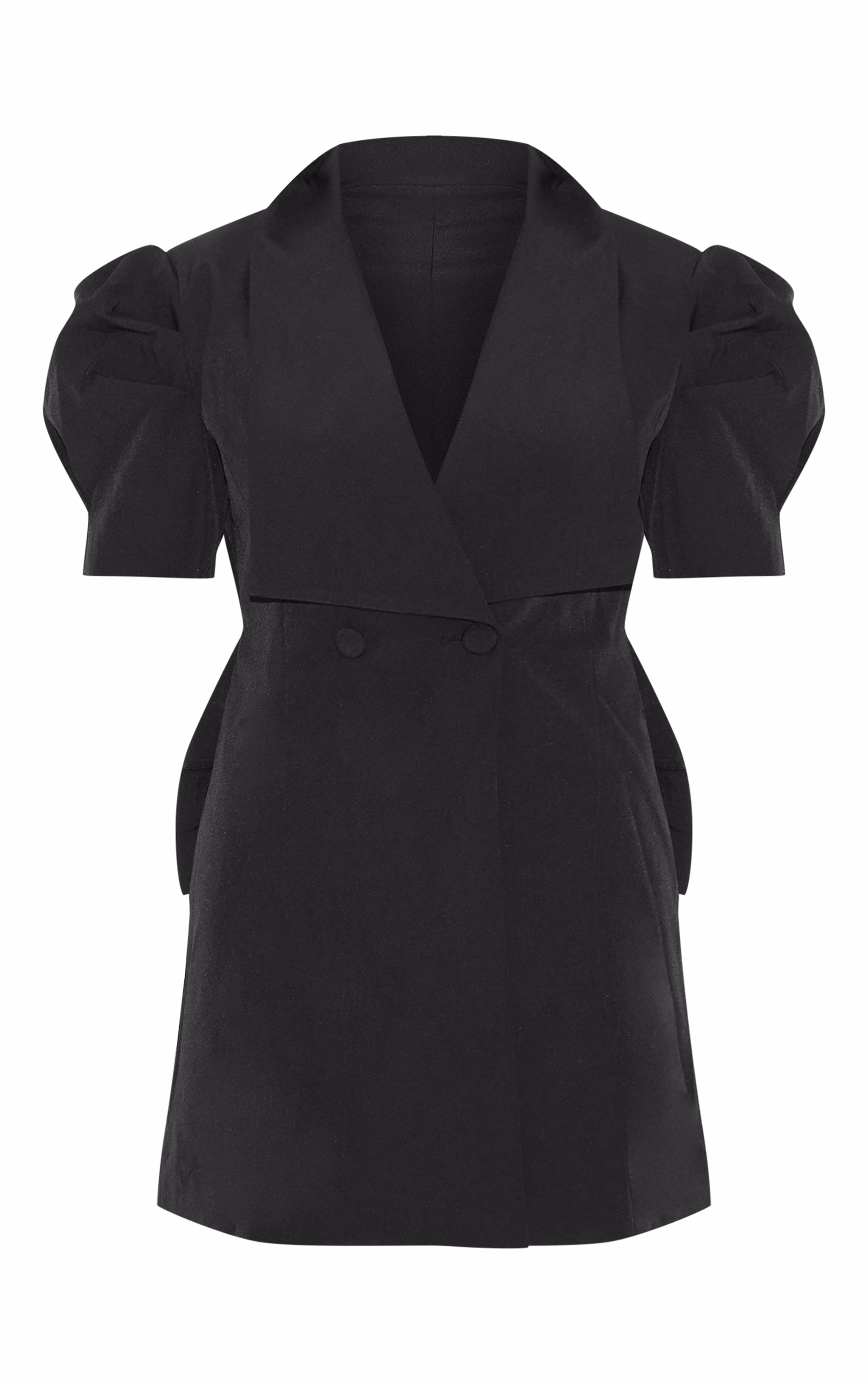 Black Short Sleeve Bow Back Blazer Dress