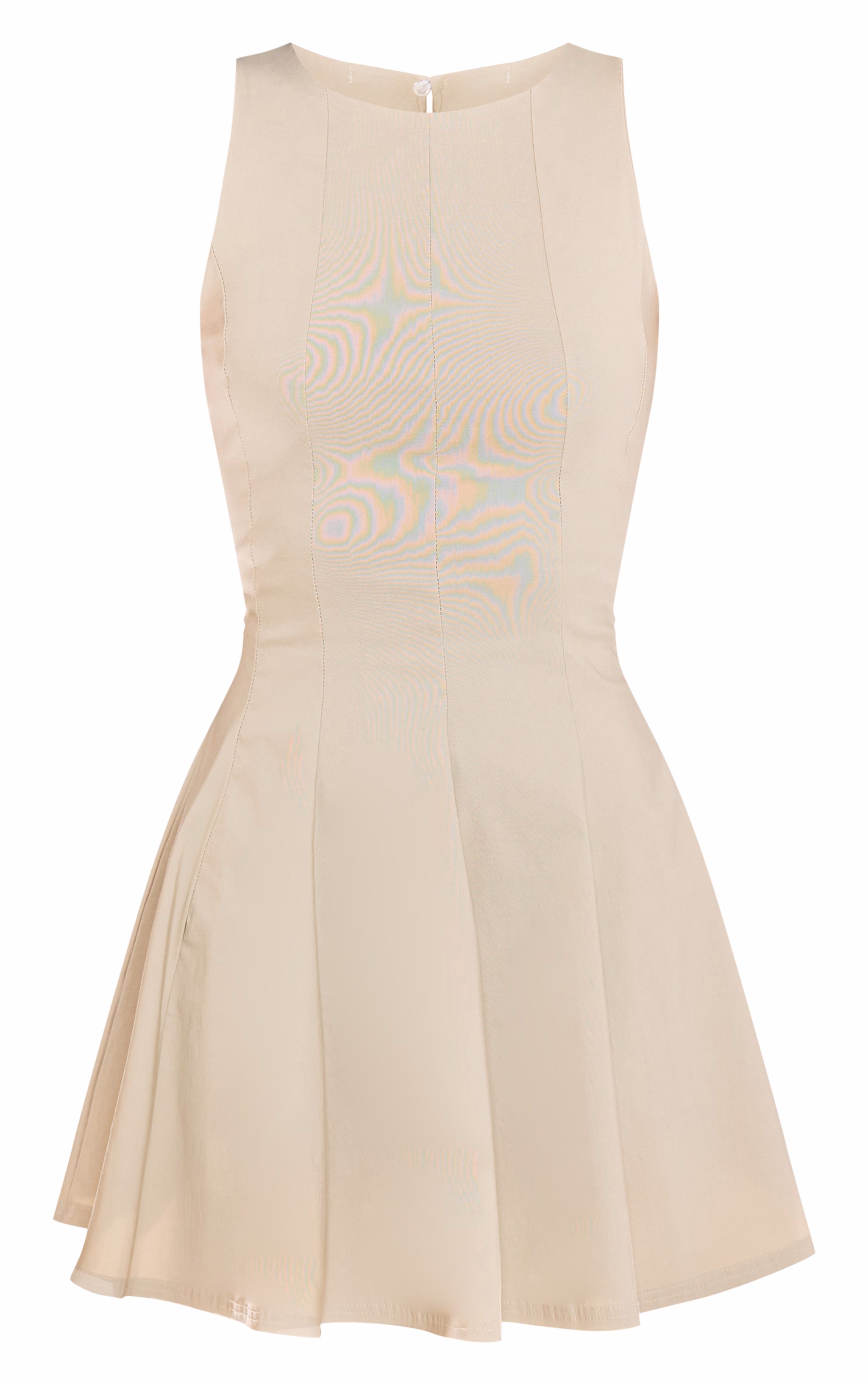 Stone Stretch Woven Racer Pleated Shift Dress