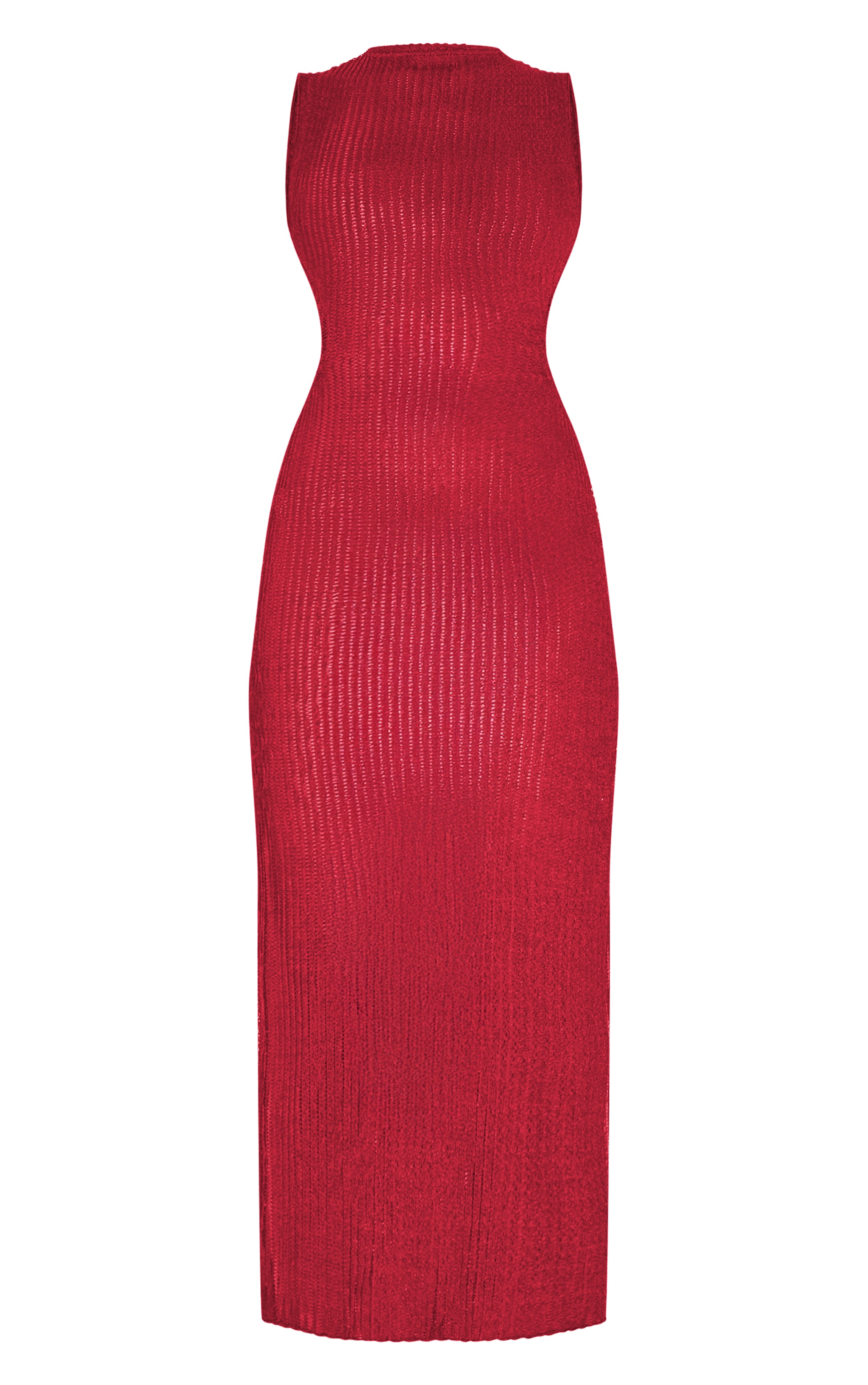 Burgundy Texture Extreme Back Cut Out Maxi Dress