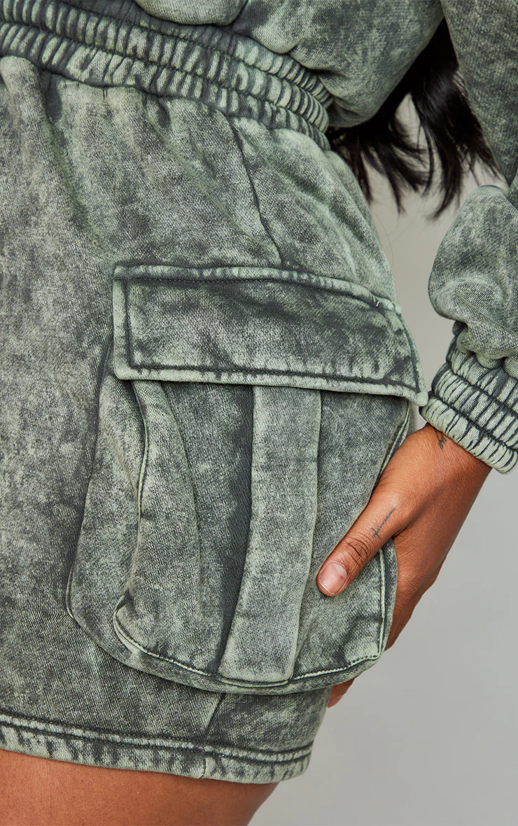 Shape Khaki Washed Oversized Hoodie Sweat Dress