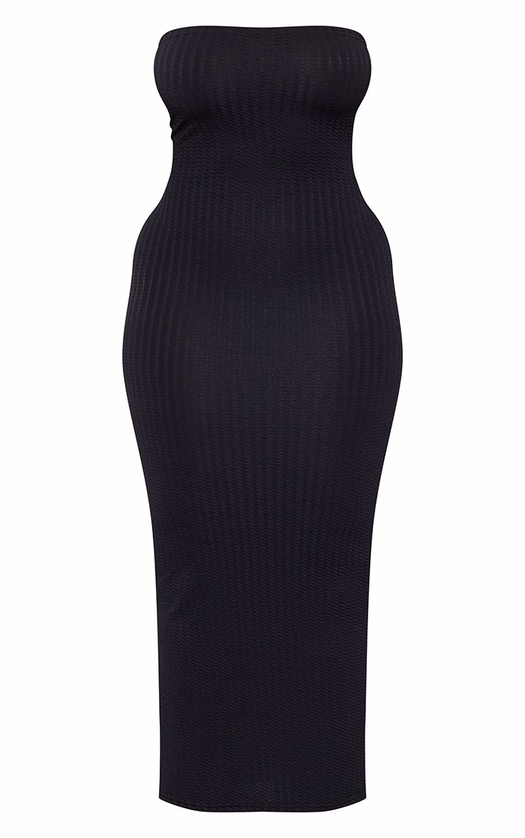 Shape Black Textured Bandeau Midaxi Dress