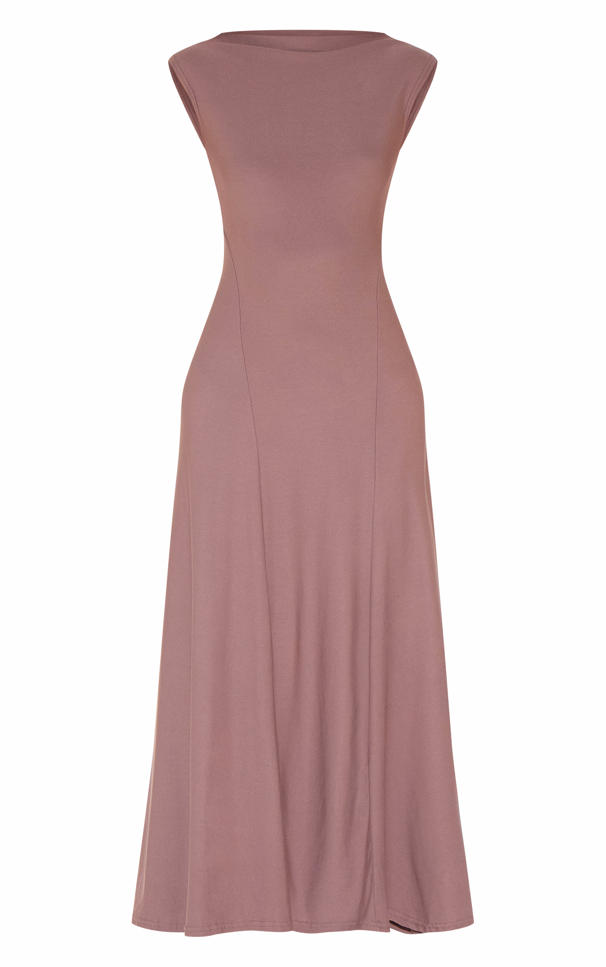 Mushroom Panelled Floaty Maxi Dress