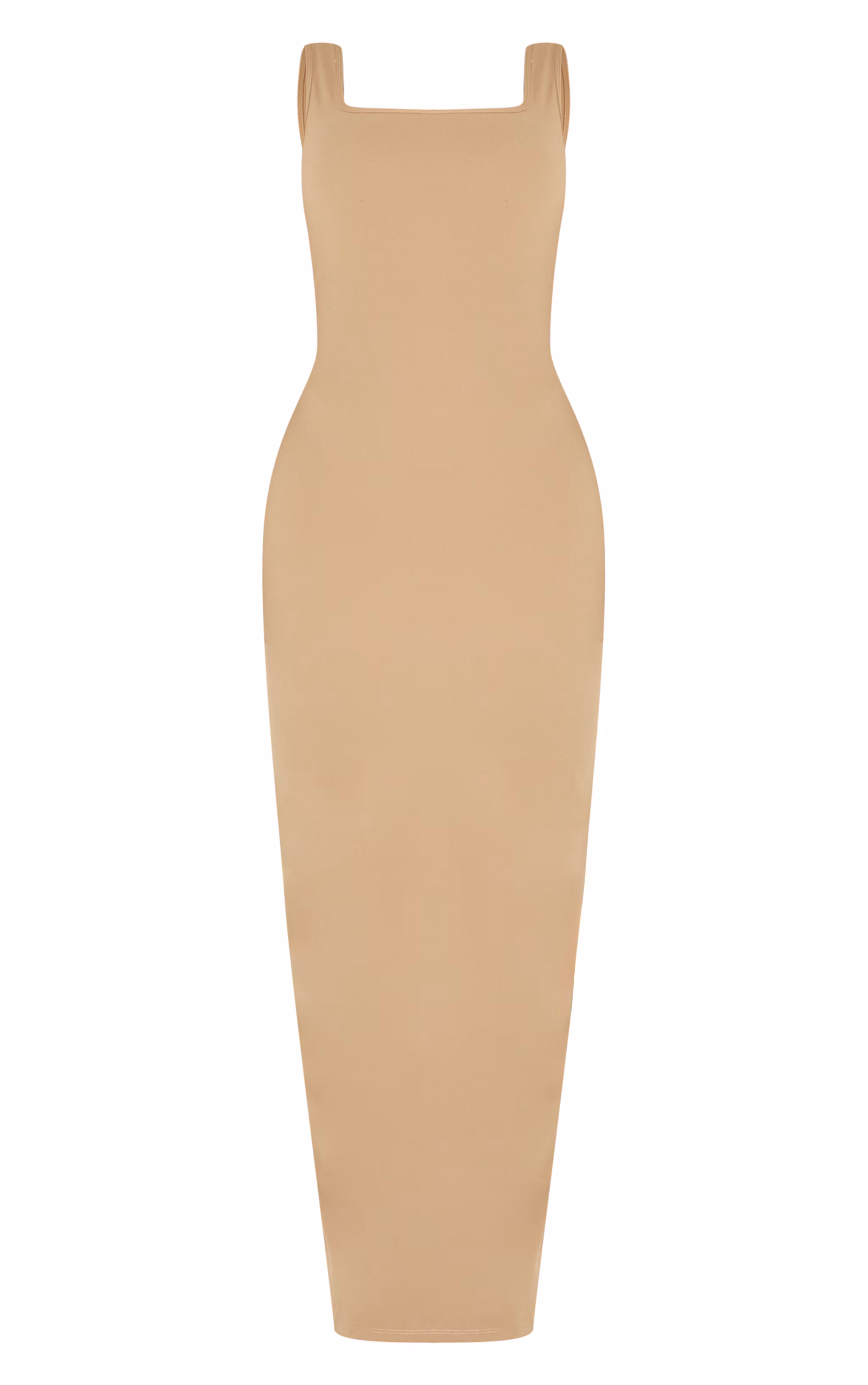 Shape Khaki Built In Bra Sculpt Square Neck Maxi Dress