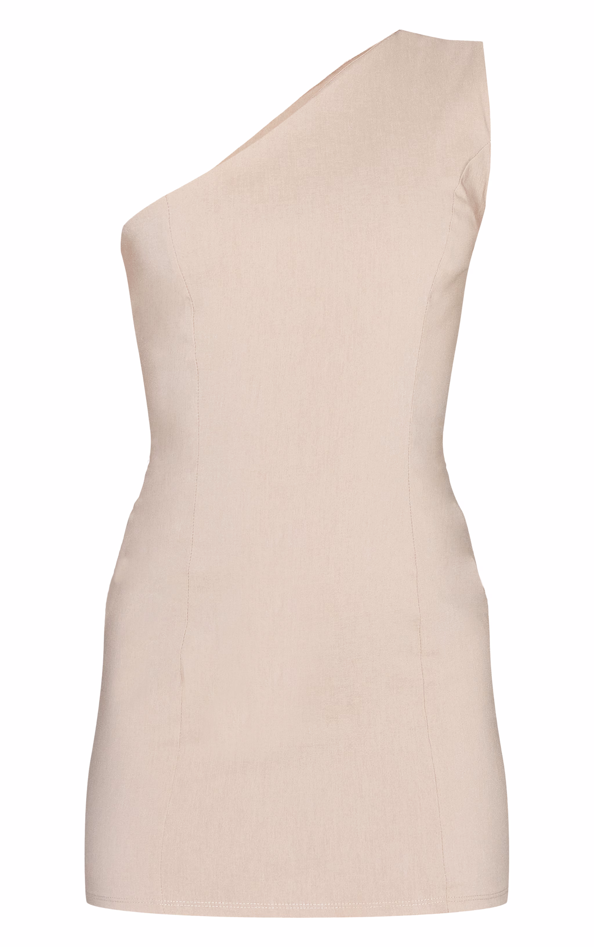 Stone Stretch Woven One Shoulder Bodycon Mini Dress
