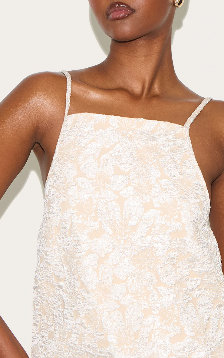 Pale Pink Floral Jacquard A Line Shift Dress