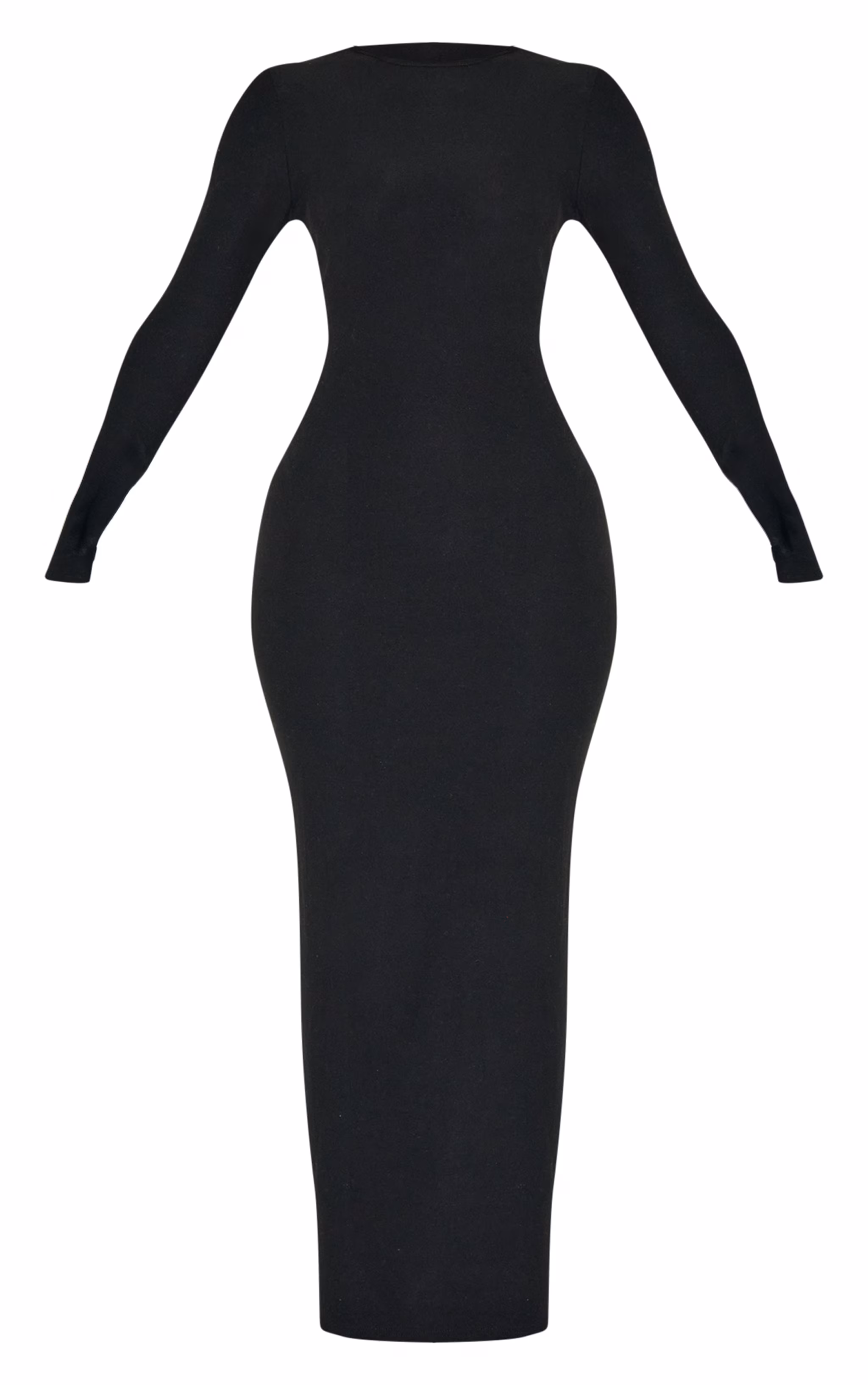 Petite Black Soft Touch Long Sleeve Maxi Dress