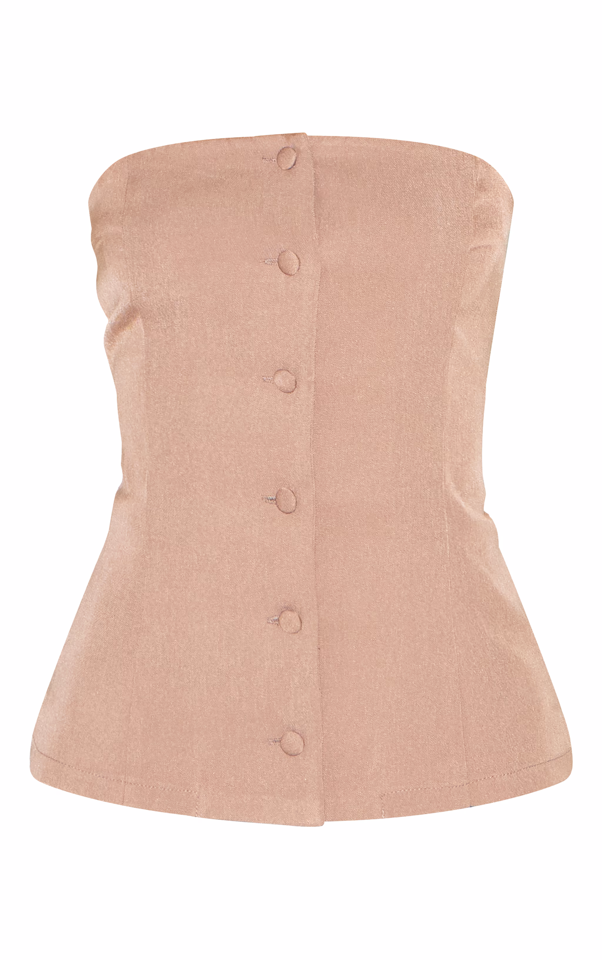 Mushroom Bandeau Vest Detail Bodycon Dress