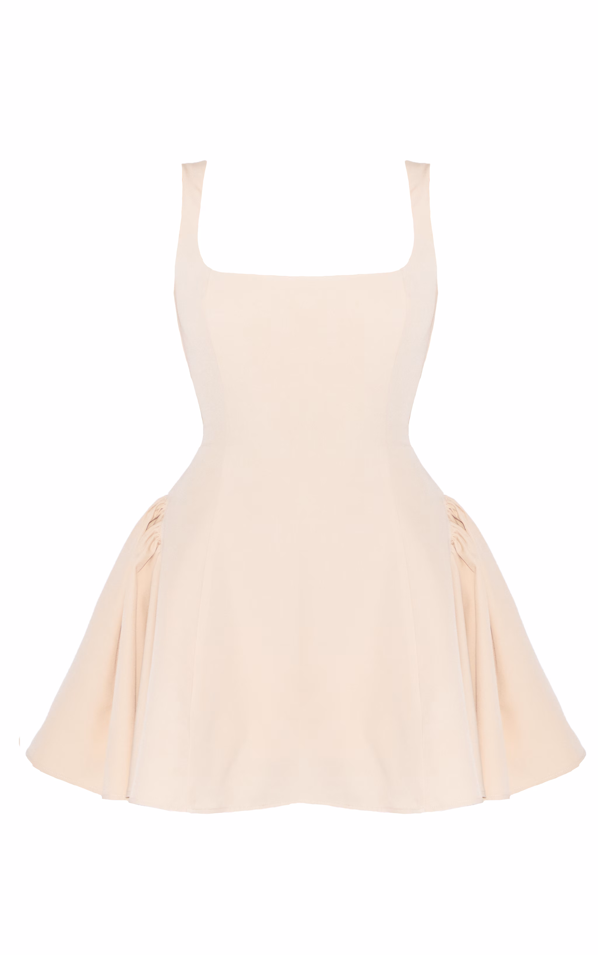 Almond Woven Square Neck Shift Dress